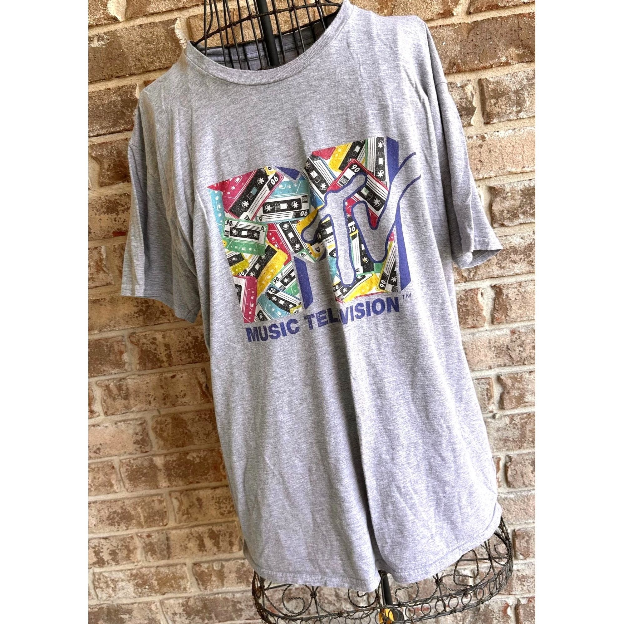 Mtv × Vintage Vintage MTV T Shirt Unisex Large Gray Casette Tapes Classic Size US L / EU 52-54 / 3 - 3 Thumbnail