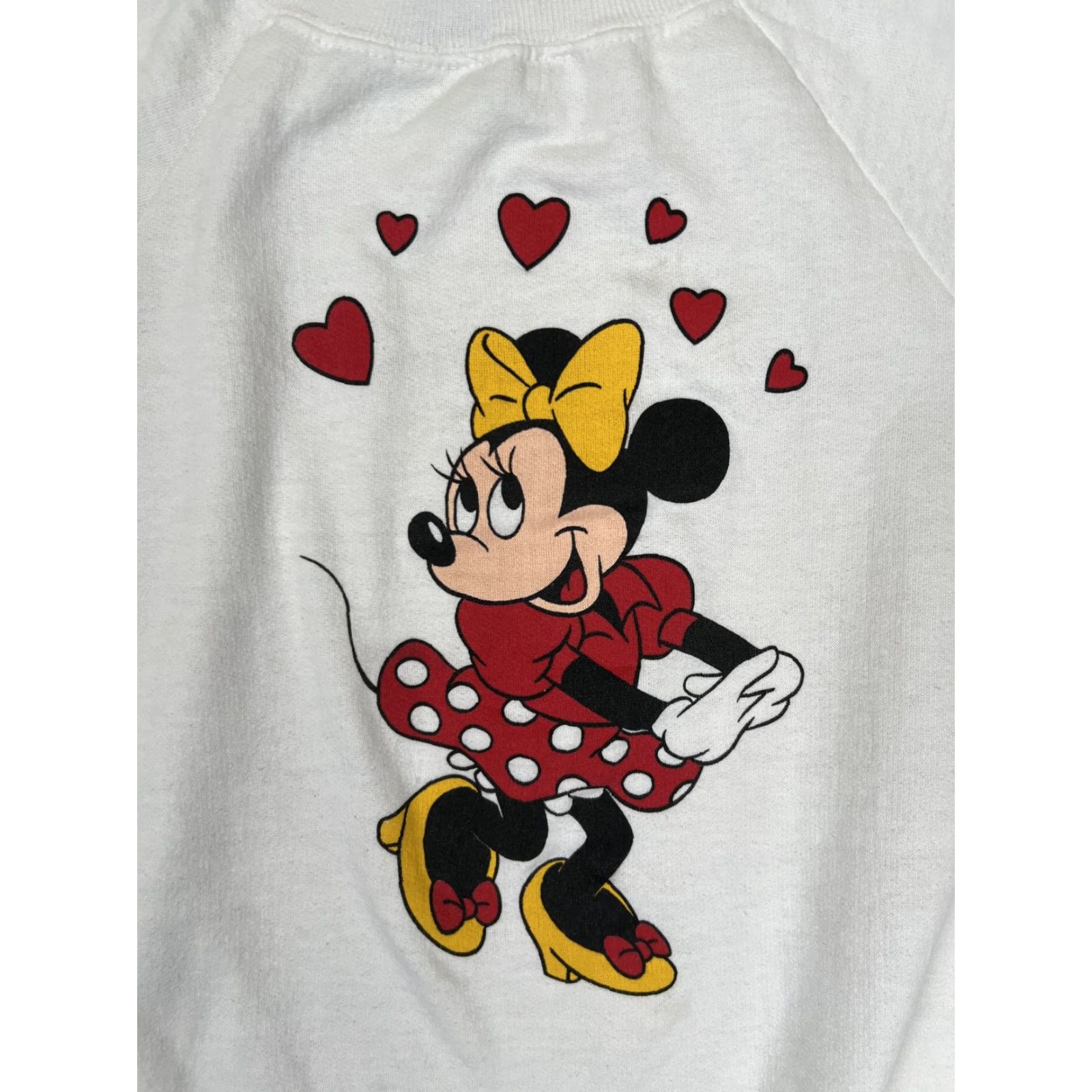 Disney VINTAGE Disney Minnie Mouse Raglan Sweatshirt Womens M White Sweatshirt Raglan Crew Neck Nike Size M / US 6-8 / IT 42-44 - 2 Thumbnail