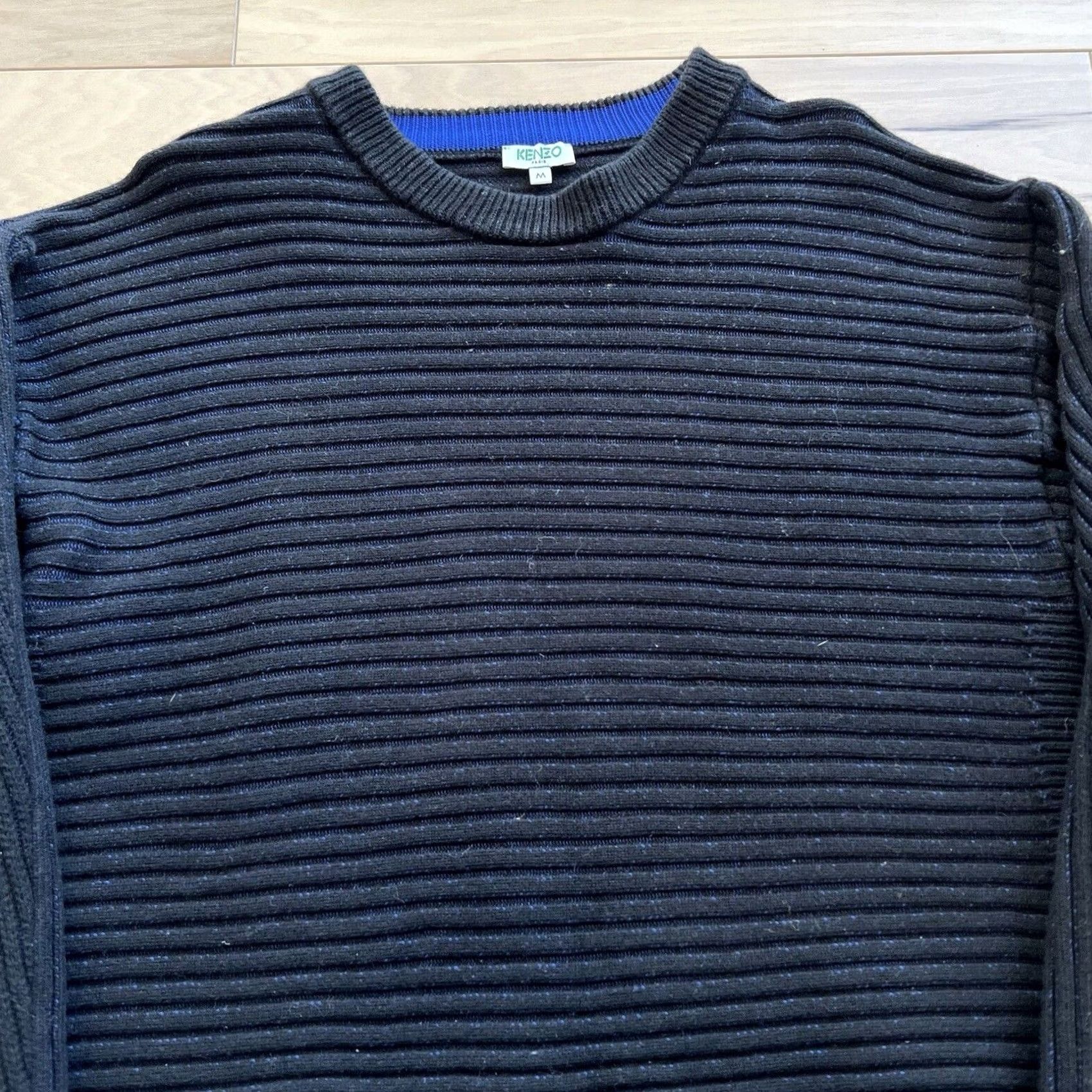 Kenzo Kenzo Paris Sweater Women's M Black Wool Knit Pullover Round Neck Long Sleeve Logo Striped Casual Fall Winter Boho Outdoor Size M / US 6-8 / IT 42-44 - 3 Thumbnail