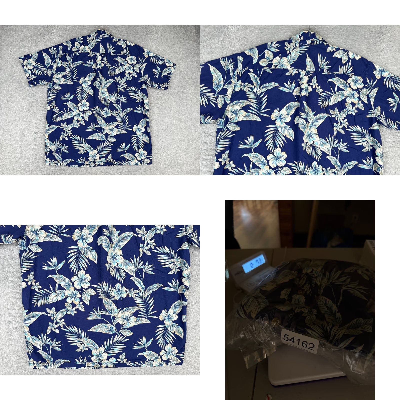 Vintage Cooke Street Shirt Men Blue Floral 100% Cotton Hawaiian Button-Up Short Sleeve Large L Bed Size US L / EU 52-54 / 3 - 9 Thumbnail