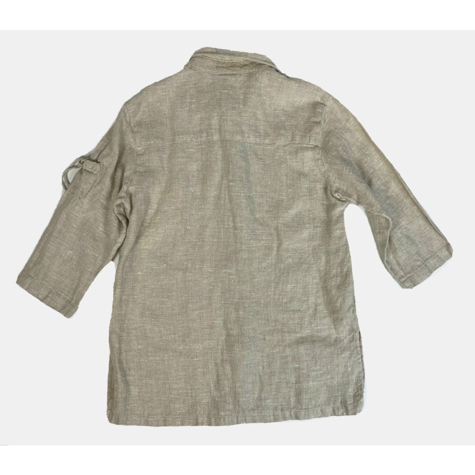 Vintage VINTAGE Women's 20 South Linen Button Blouse Shirt Adult Large Natural Linen USA 3/4 Sleeve Collared Button Blouse Made in USA Size L / US 10 / IT 46 - 2 Thumbnail
