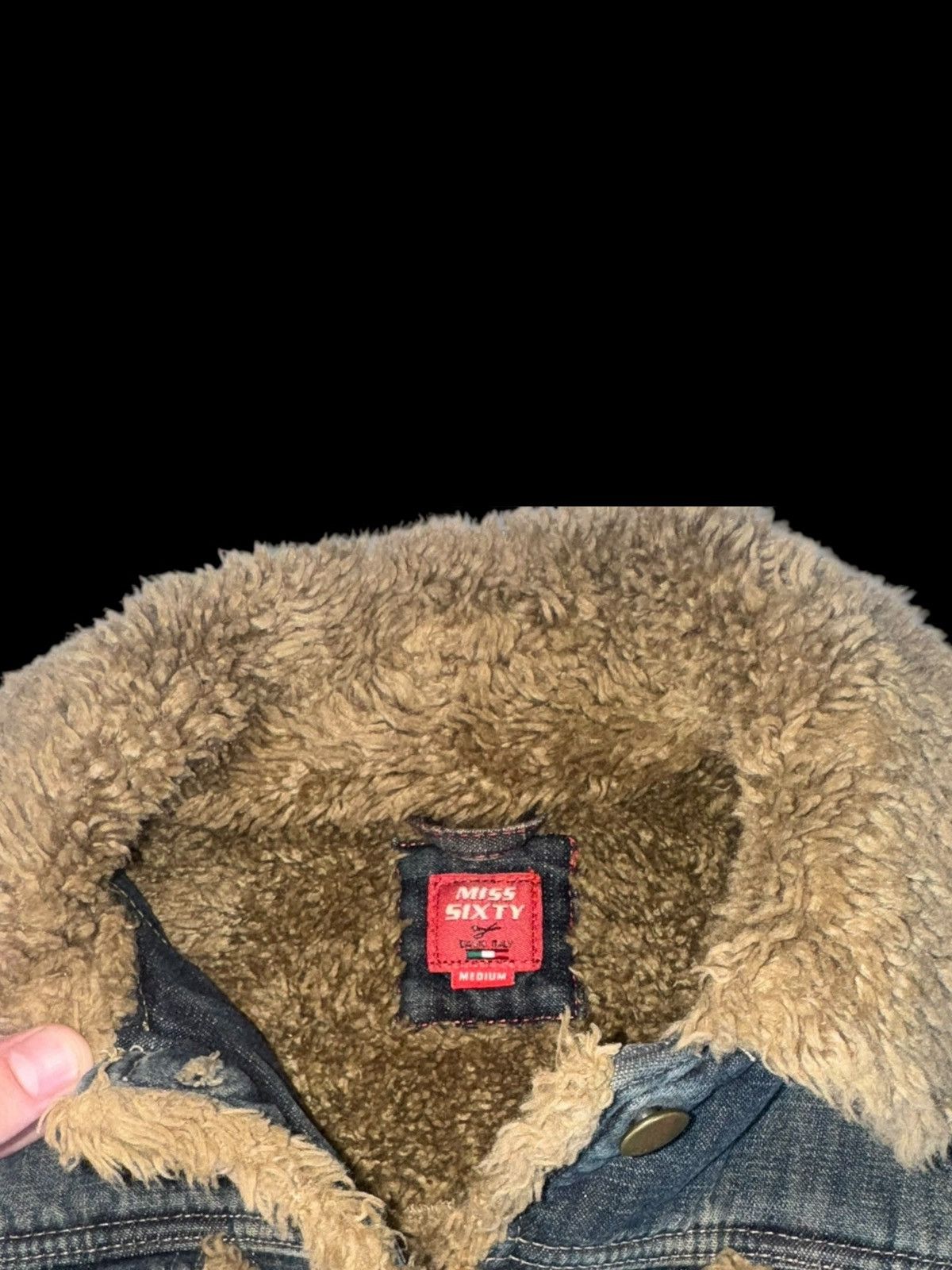 Miss Sixty Miss Sixty Shearling Lined Cropped Denim Jacket Size M / US 6-8 / IT 42-44 - 4 Thumbnail