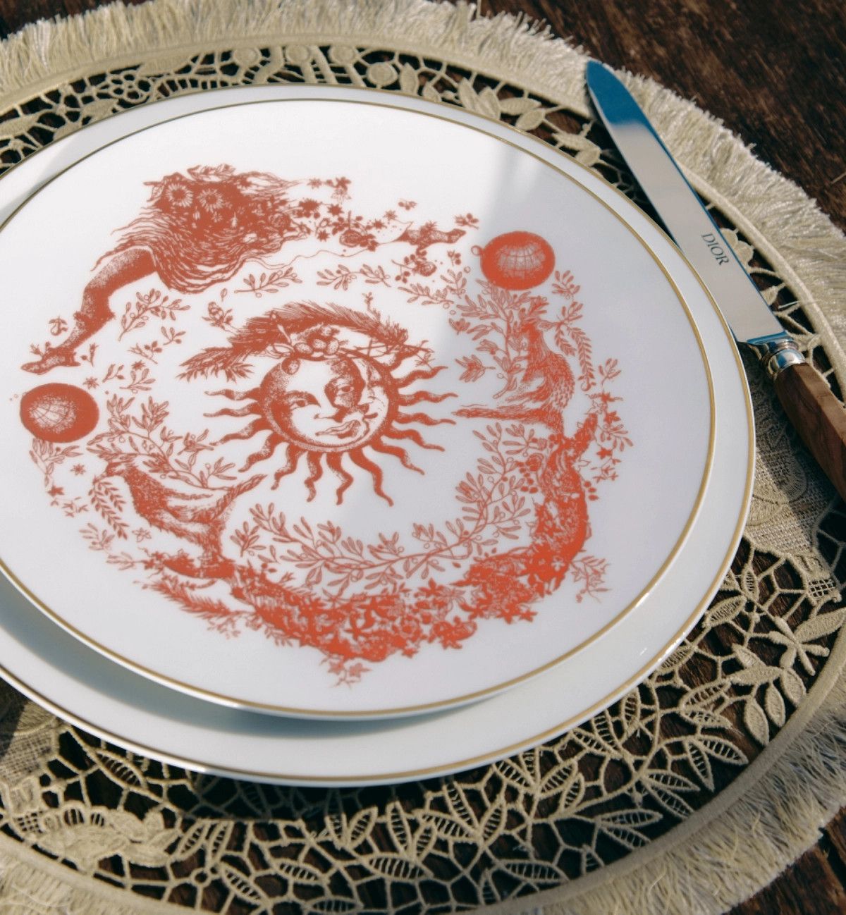 Dior o1bcso1str0226 Size:OS/Dessert Plate in Red/White Size ONE SIZE - 5 Thumbnail