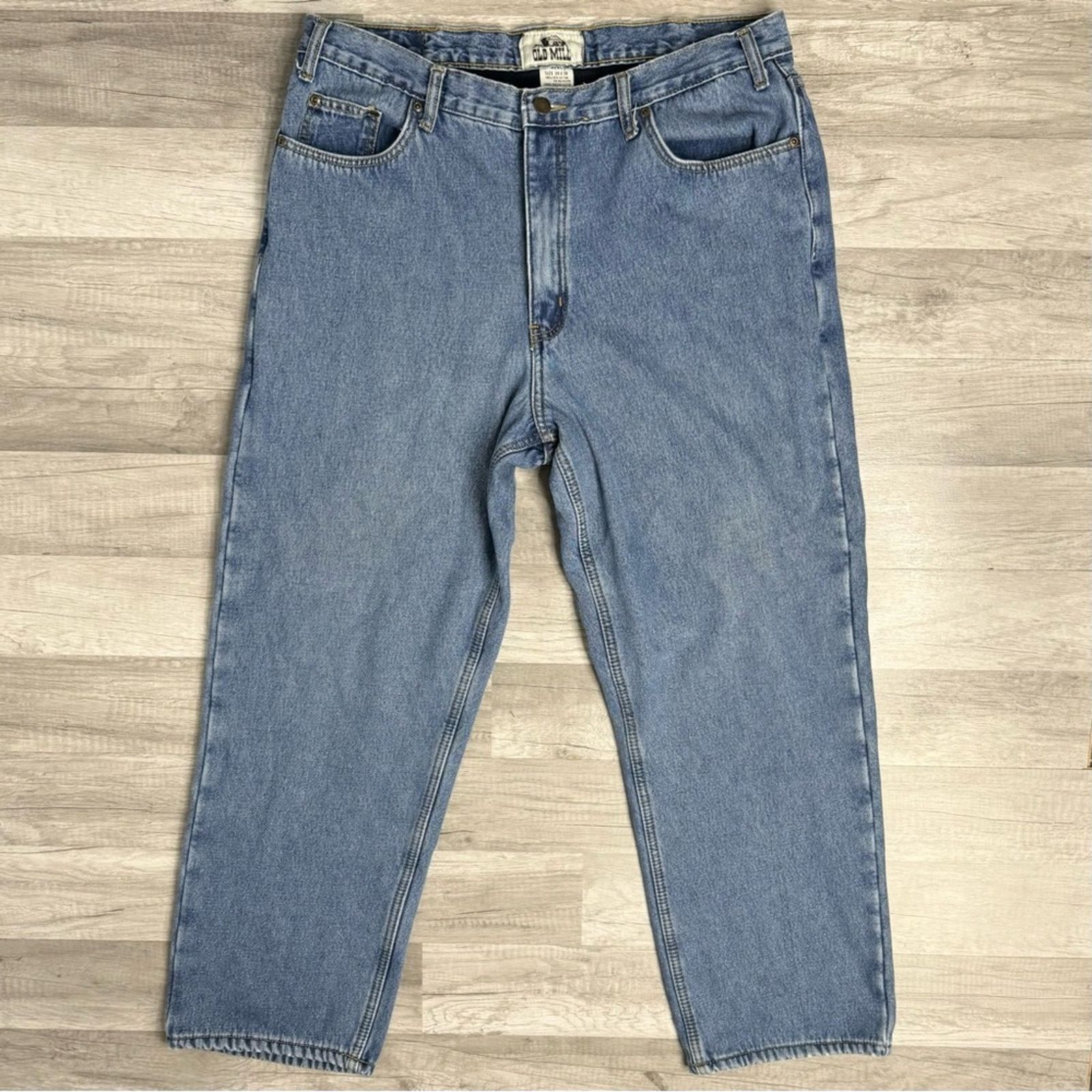 Vintage 37X28.5 Vintage Fleece Lined Jeans Gropcore Winter Workwear Size US 37 - 2 Thumbnail