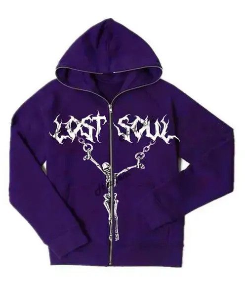 Japanese Brand Hoodie "Lost Soul" Zipper Hoodie Streetwear Women/Men Size US L / EU 52-54 / 3 - 3 Thumbnail
