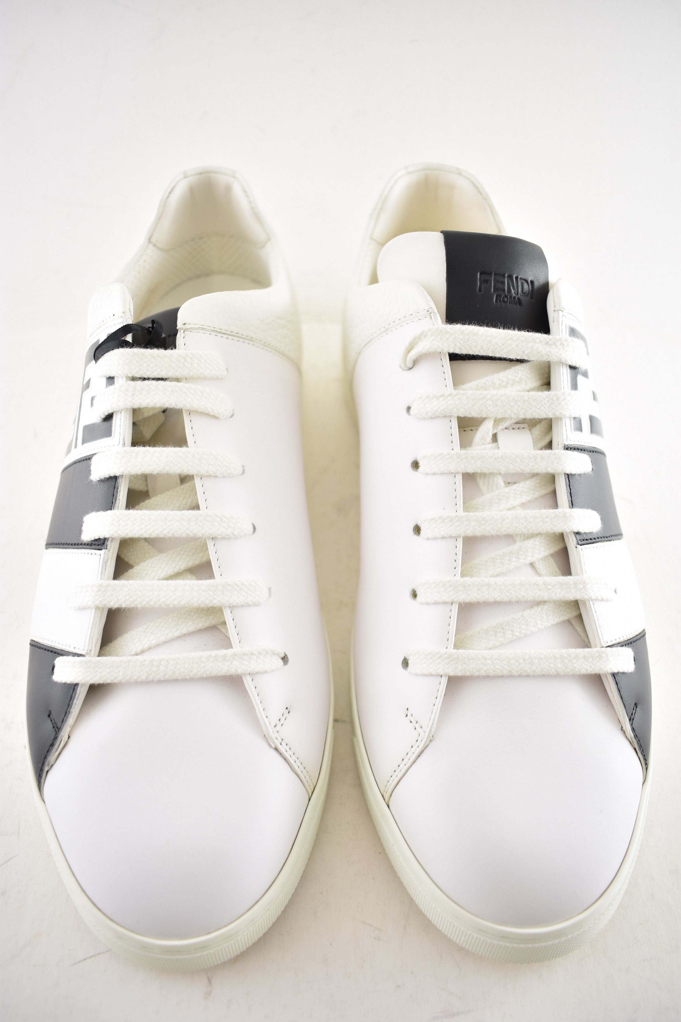 Fendi Fendi Black Leather FF Logo Low Trainer Sneaker UK 9 US 10 Size US 10 / EU 43 - 8 Thumbnail