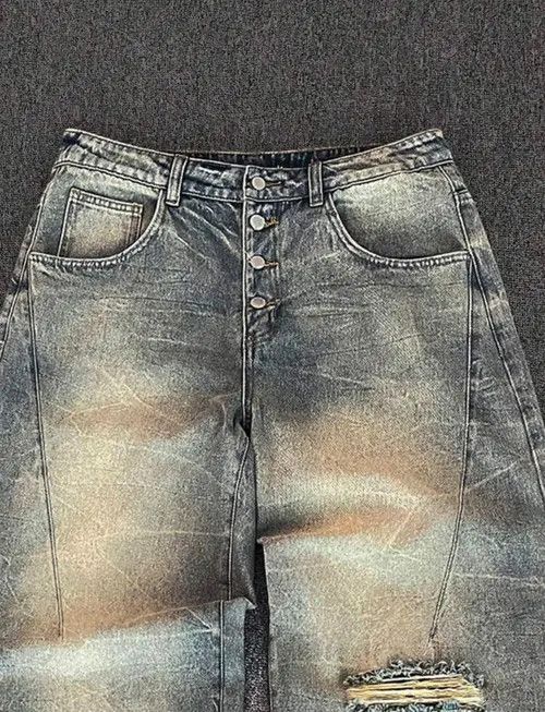 Jean Pants Distressed Denim Jeans Y2k Size US 32 / EU 48 - 4 Thumbnail