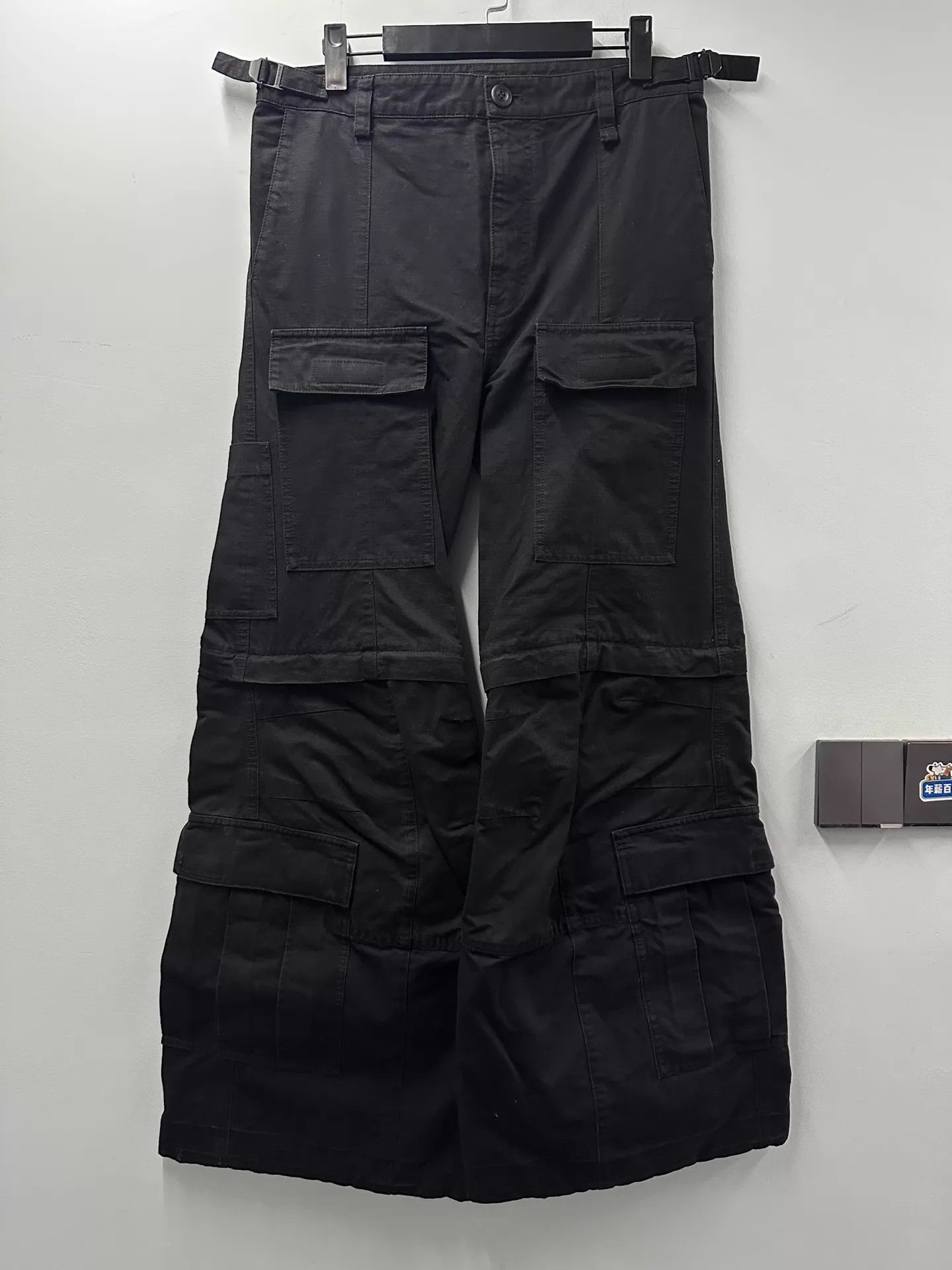 Balenciaga BALENCIAGA FLARED CARGO PANTS IN BLACK | Grailed