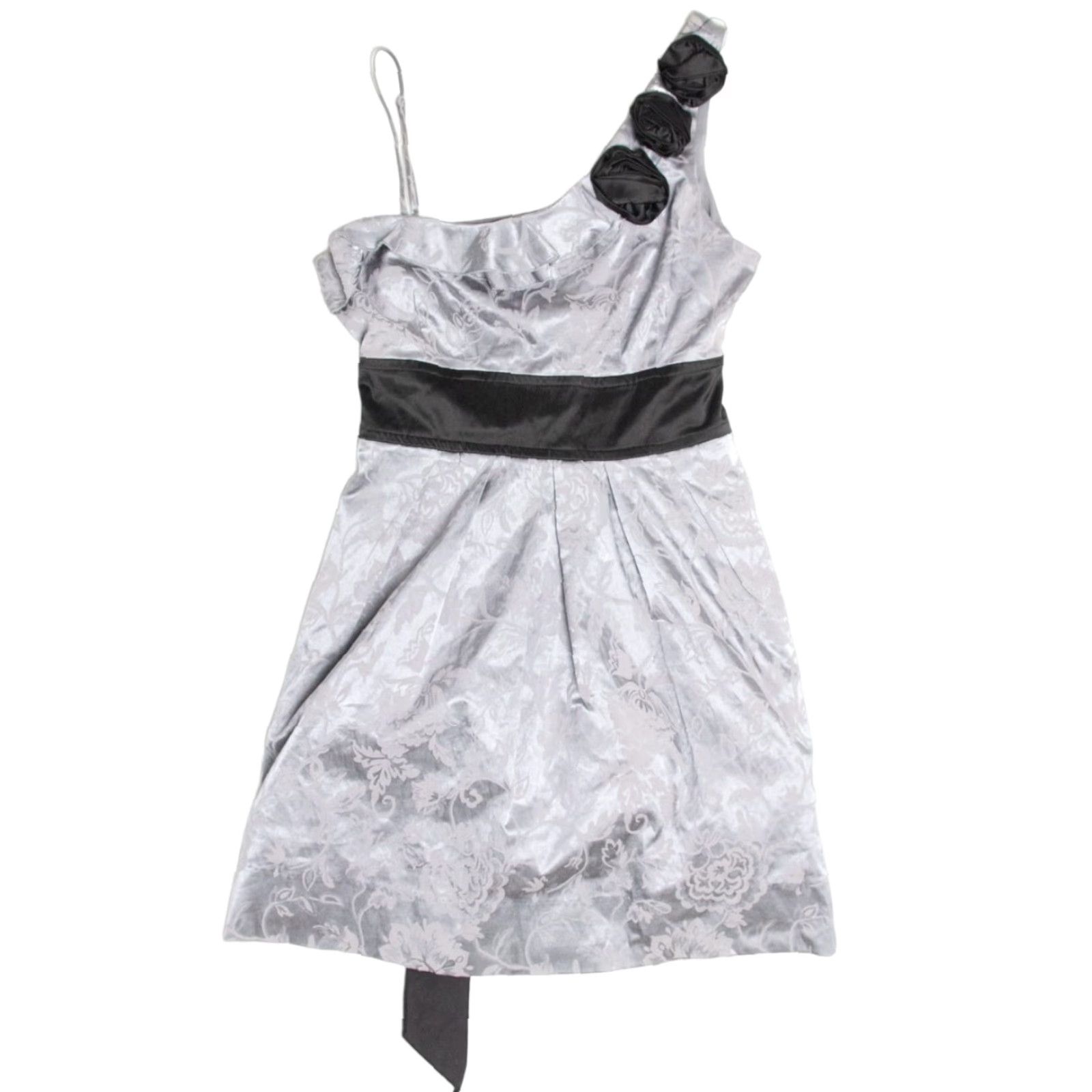 Vintage VINTAGE Speechless Silver Dress Rosette Shoulder X-Large Girls? (adjusted) Size XL / US 12-14 / IT 48-50 - 2 Thumbnail