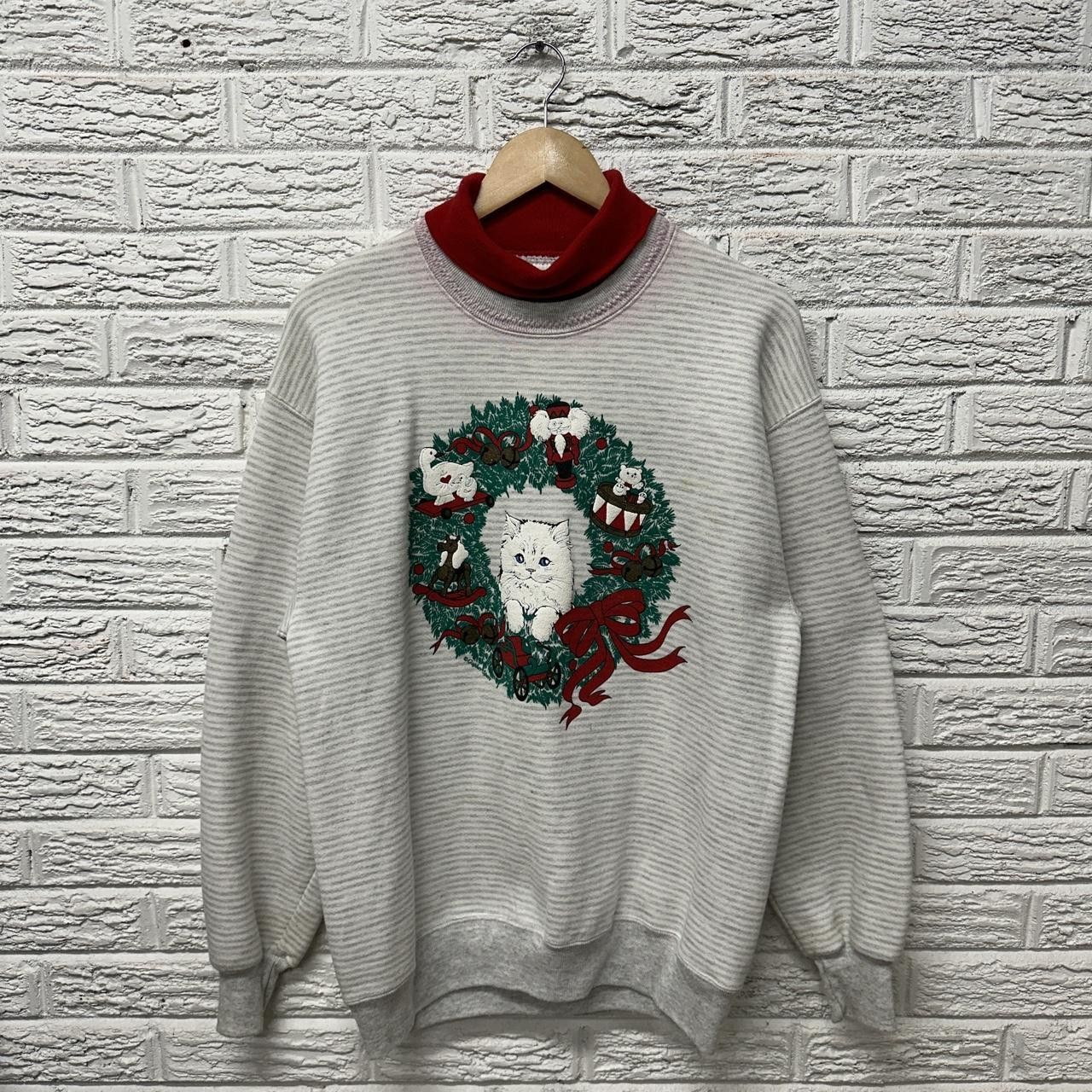 Vintage Vintage Cat Christmas Sweater Size L Size US L / EU 52-54 / 3 - 2 Thumbnail