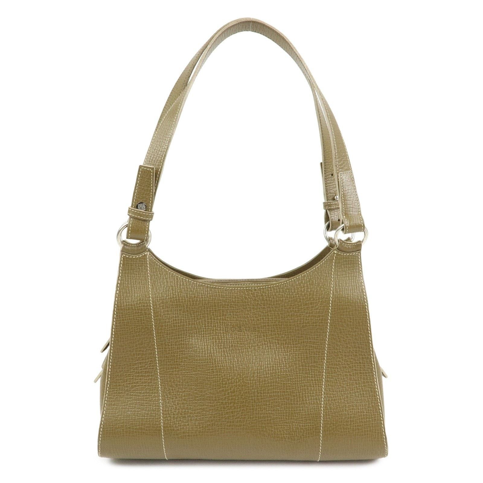 Loewe Loewe Logo Calfskin Shoulder Bag Green Size ONE SIZE - 1 Thumbnail