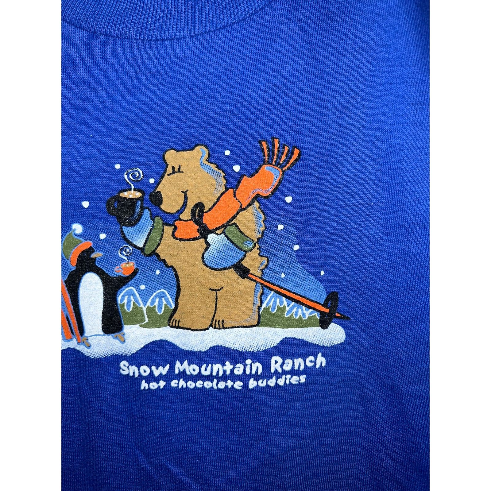 Jerzees 90s Youth Snow Mountain Hot Chocolate Buddies Shirt Kid's XS Size XS / US 0-2 / IT 36-38 - 4 Thumbnail