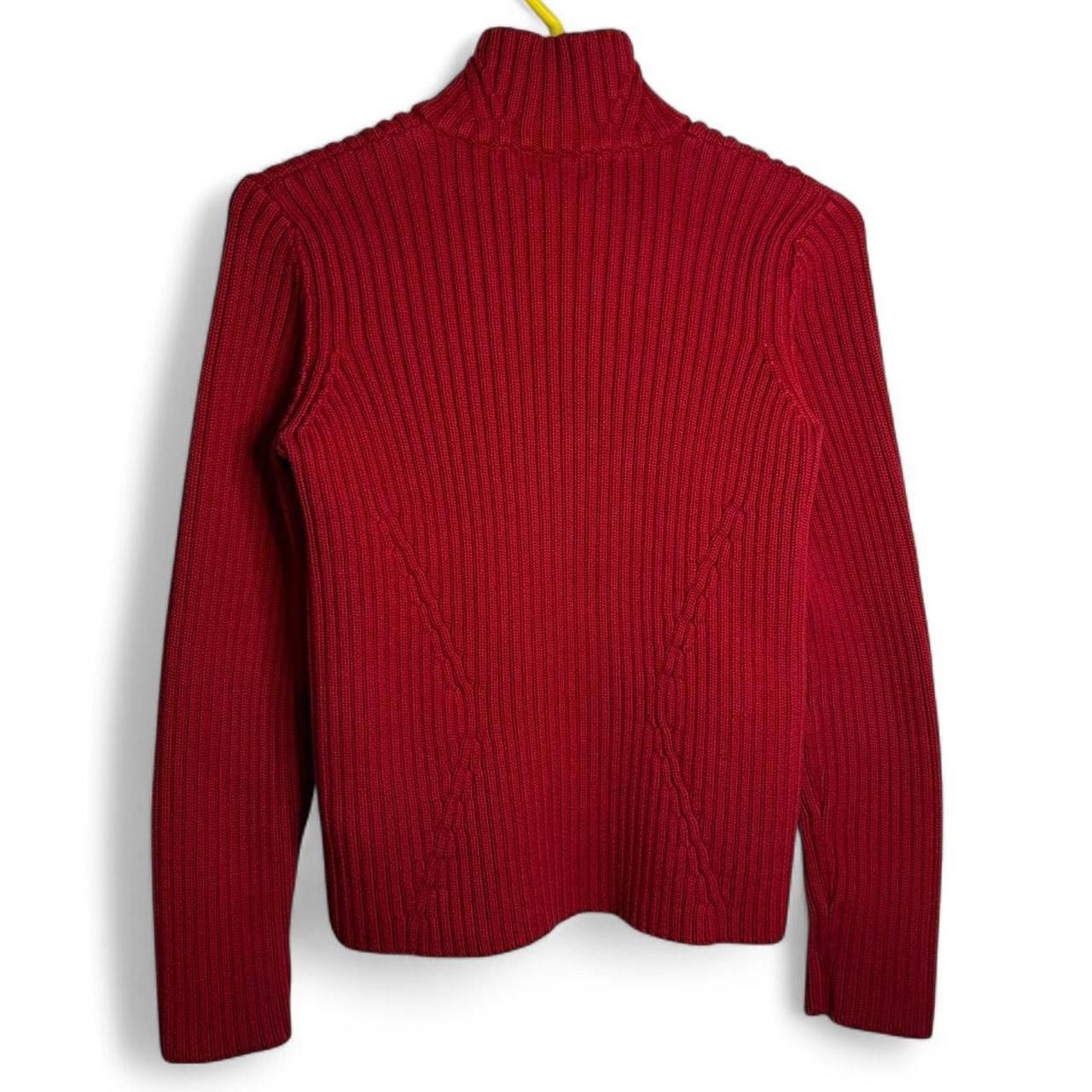 Ralph Lauren × Vintage Vintage Y2K Ralph Lauren Red Quarter Zip Knit Sweater Size M / US 6-8 / IT 42-44 - 7 Thumbnail