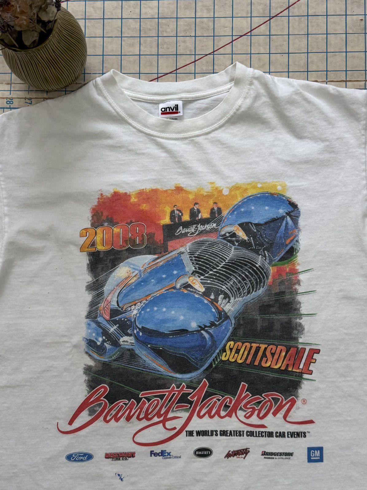 Vintage Barrett Jackson 2008 Classic Collector Car Graphic Tee Large Size US L / EU 52-54 / 3 - 4 Thumbnail