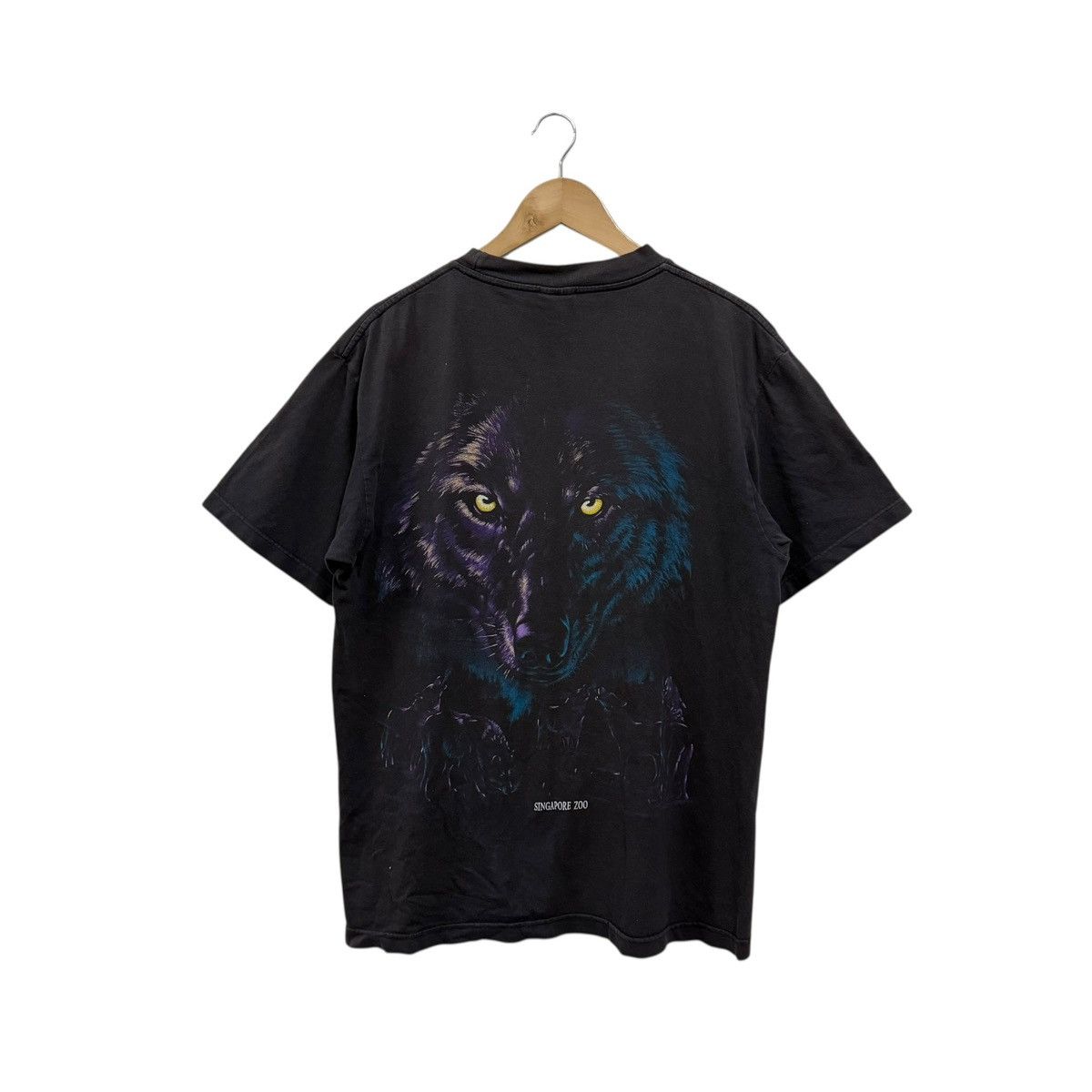 Habitat Vintage 90s Habitat Wolf Tshirt Singapore Zoo Size US L / EU 52-54 / 3 - 2 Thumbnail