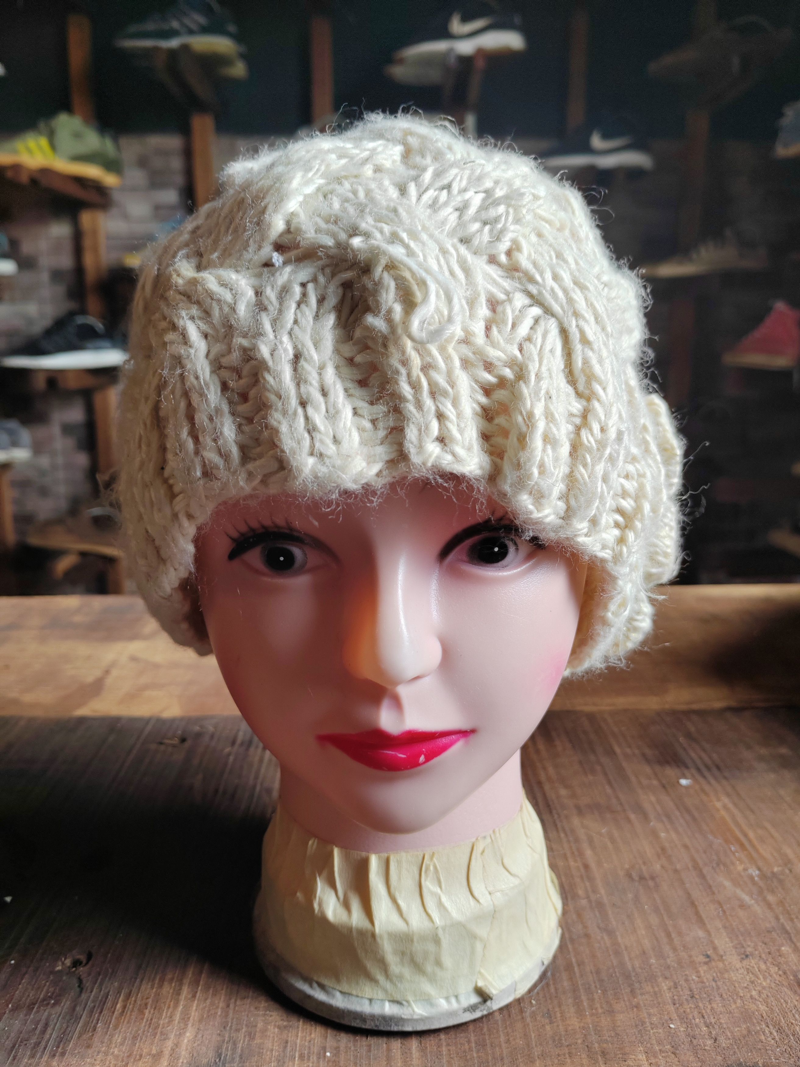 Japanese Brand Vintage Crochet Knitted handmade Beanie Snowcap Size ONE SIZE - 1 Thumbnail
