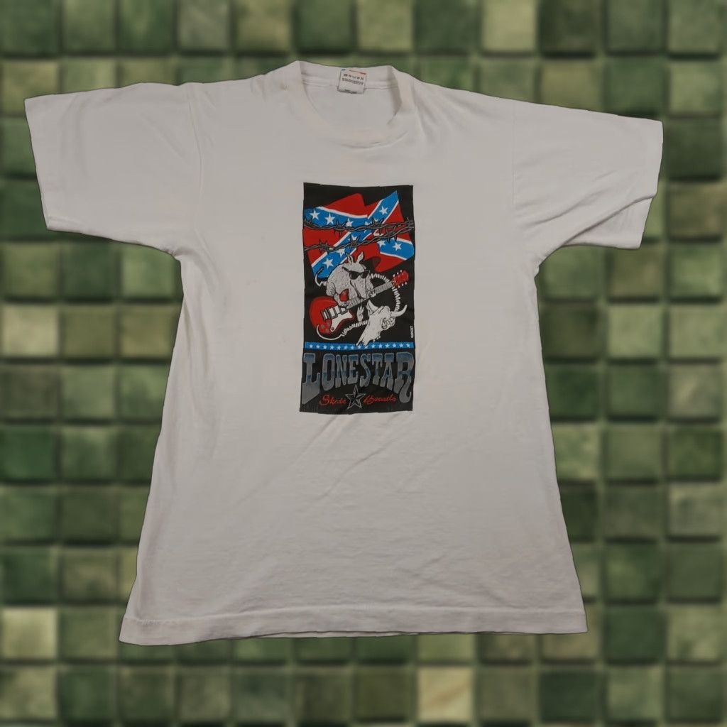 Fruit Of The Loom VINTAGE 90s Skateboard Single Stitch T Shirt Mens Medium White Lonestar Skate Shop Size US M / EU 48-50 / 2 - 1 Thumbnail