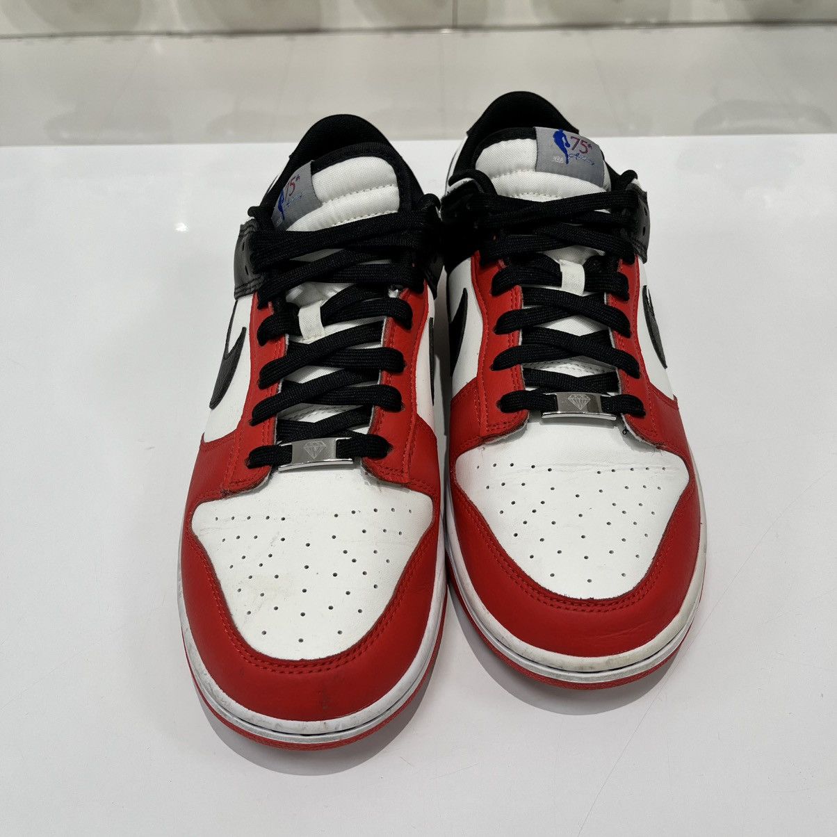 Nike Nike Dunk Low EMB NBA 75th Anniversary Chicago Size US 11.5 / EU 44-45 - 10 Thumbnail