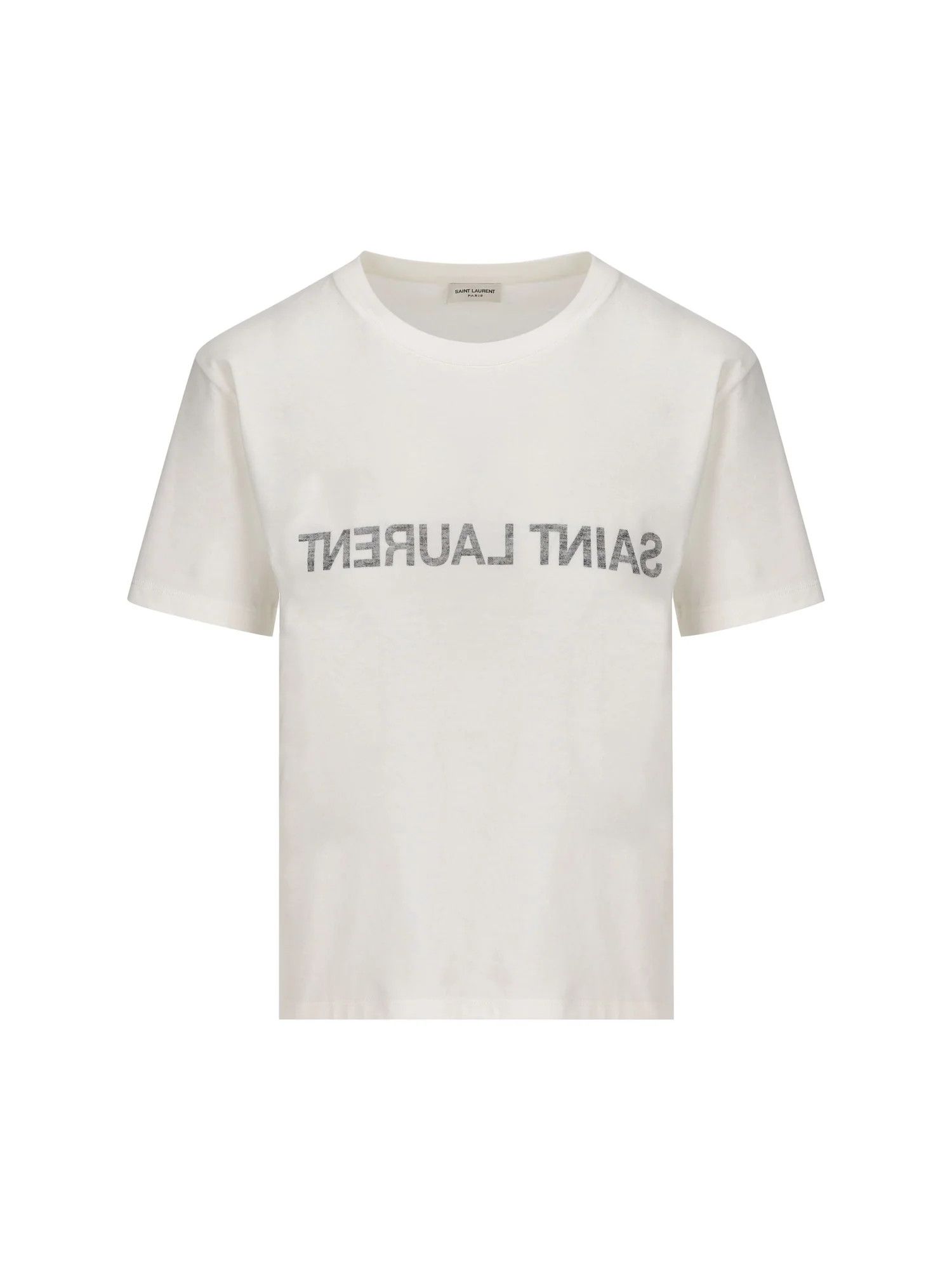 Saint Laurent Paris ob1o1e1124 Cotton T-Shirt in White Size M / US 6-8 / IT 42-44 - 1 Thumbnail