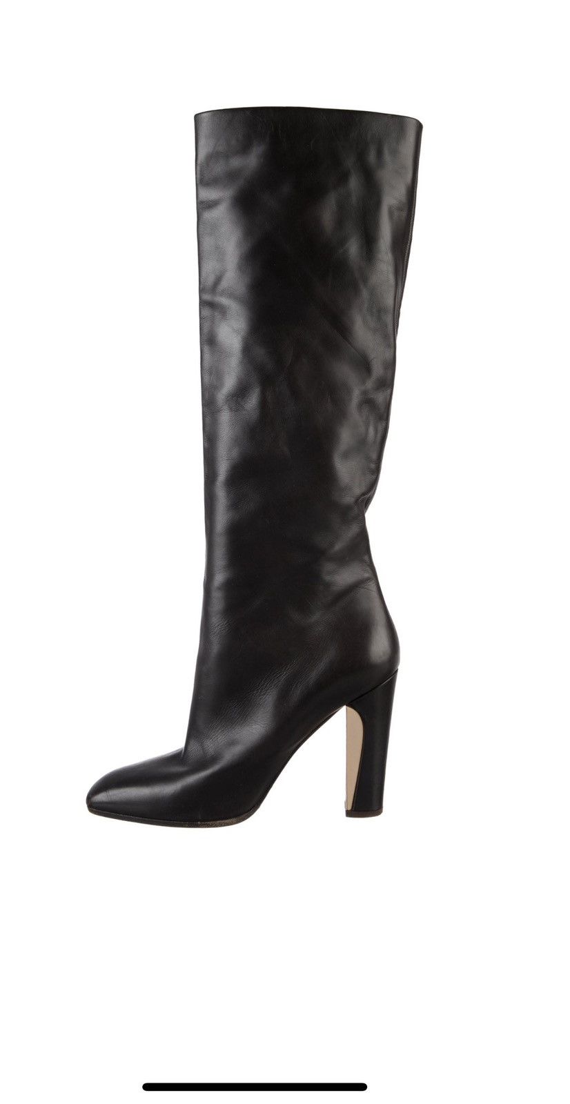 Salvatore Ferragamo Black leather knee high boots Size US 10 / IT 40 - 4 Thumbnail