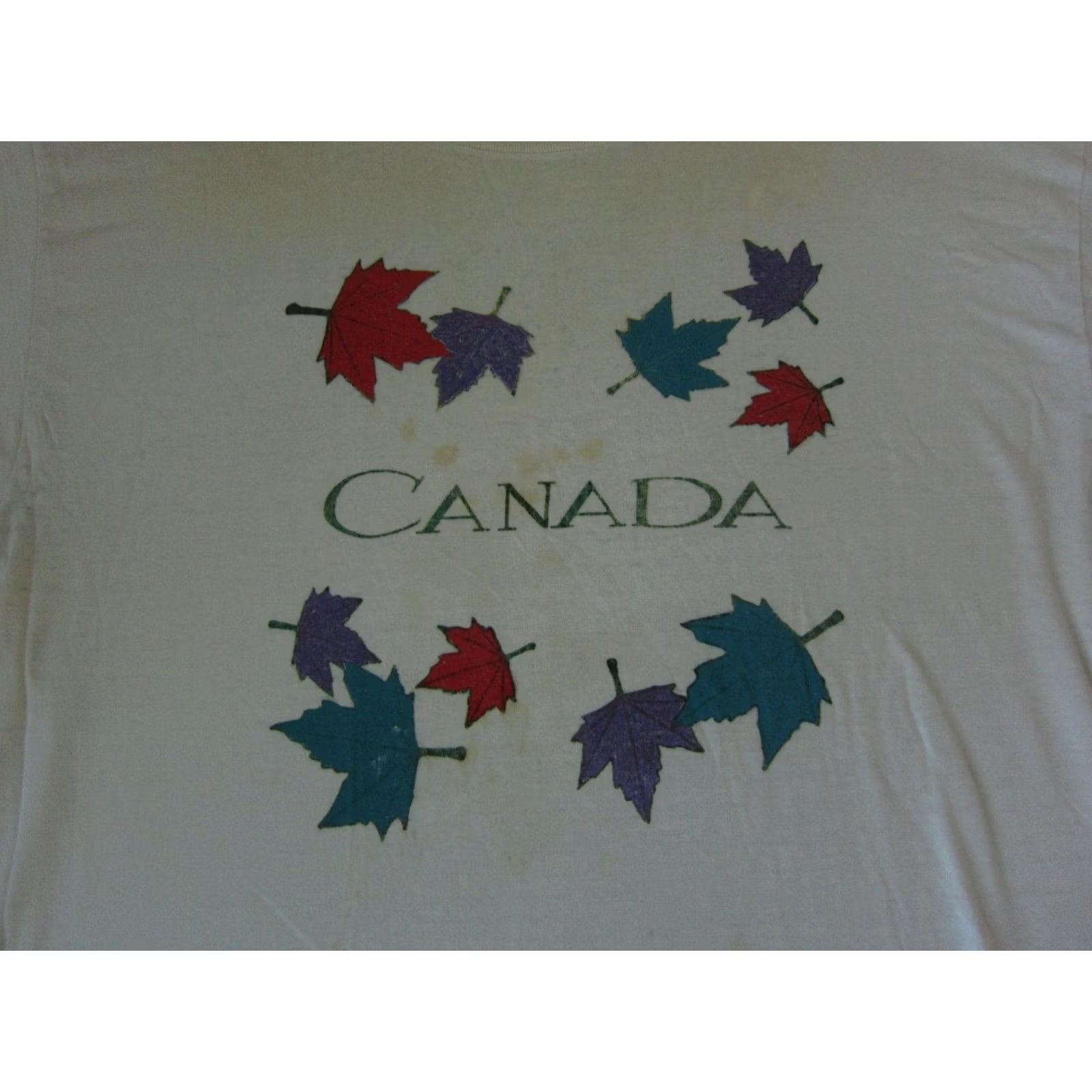 Vintage VINTAGE Canada Shirt Adult Extra Large XL White Leaves Casual Mens Single Stitch 80s Size US XL / EU 56 / 4 - 2 Thumbnail