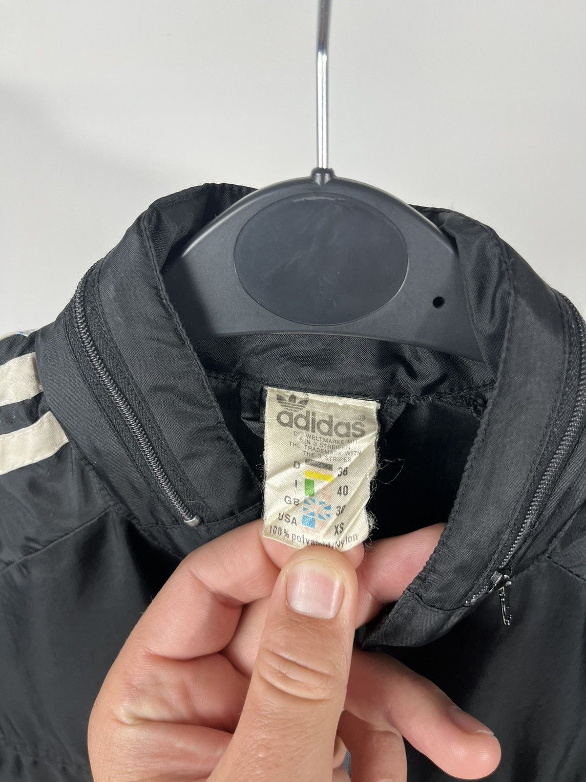 Adidas Vintage Adidas Trefoil Jacket XS Black Made in Philippines Size US XS / EU 42 / 0 - 8 Thumbnail