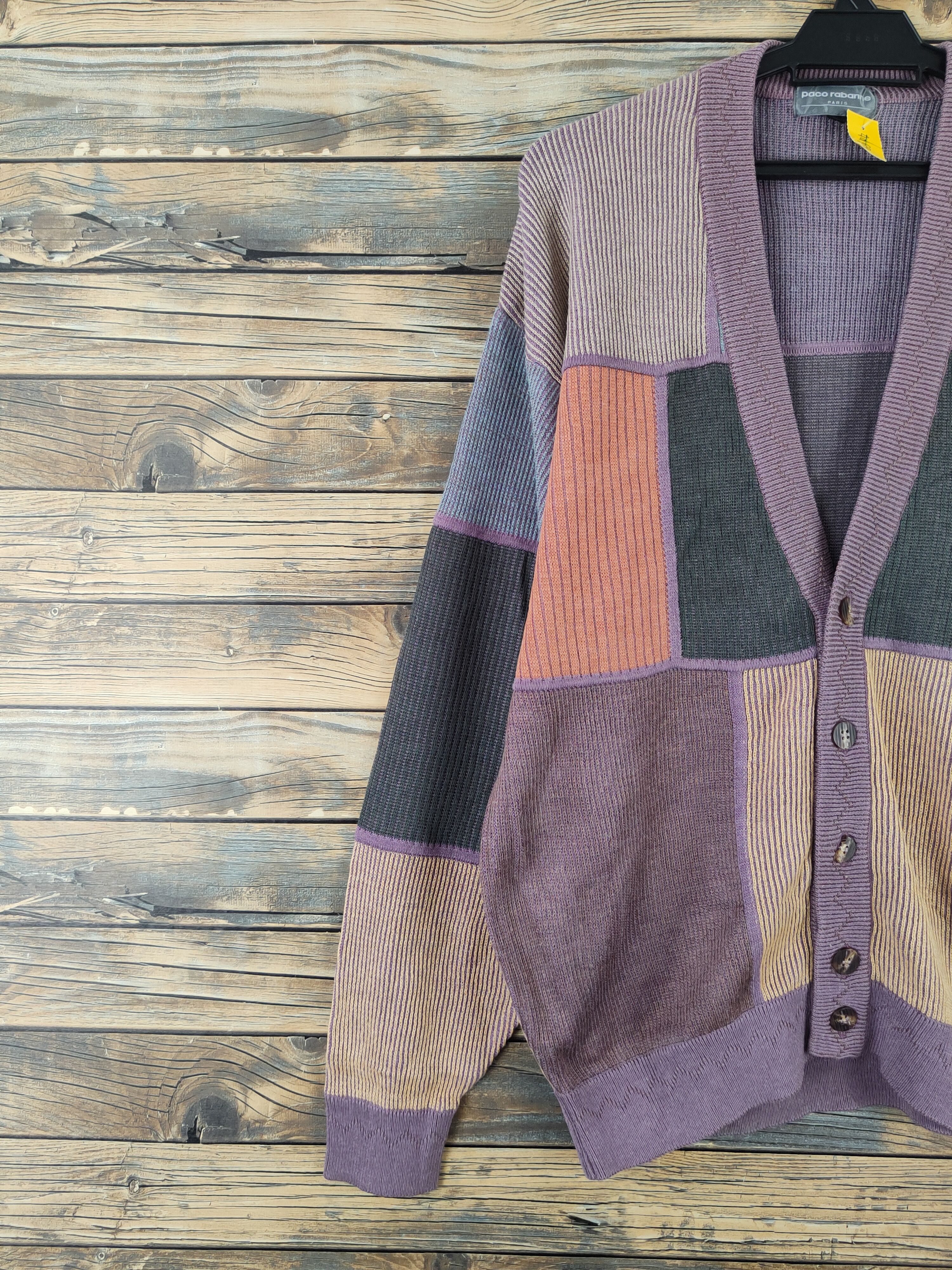 Japanese Brand Paco Rabanne Purple Knitwear Cardigan #W2243 Size US L / EU 52-54 / 3 - 4 Thumbnail