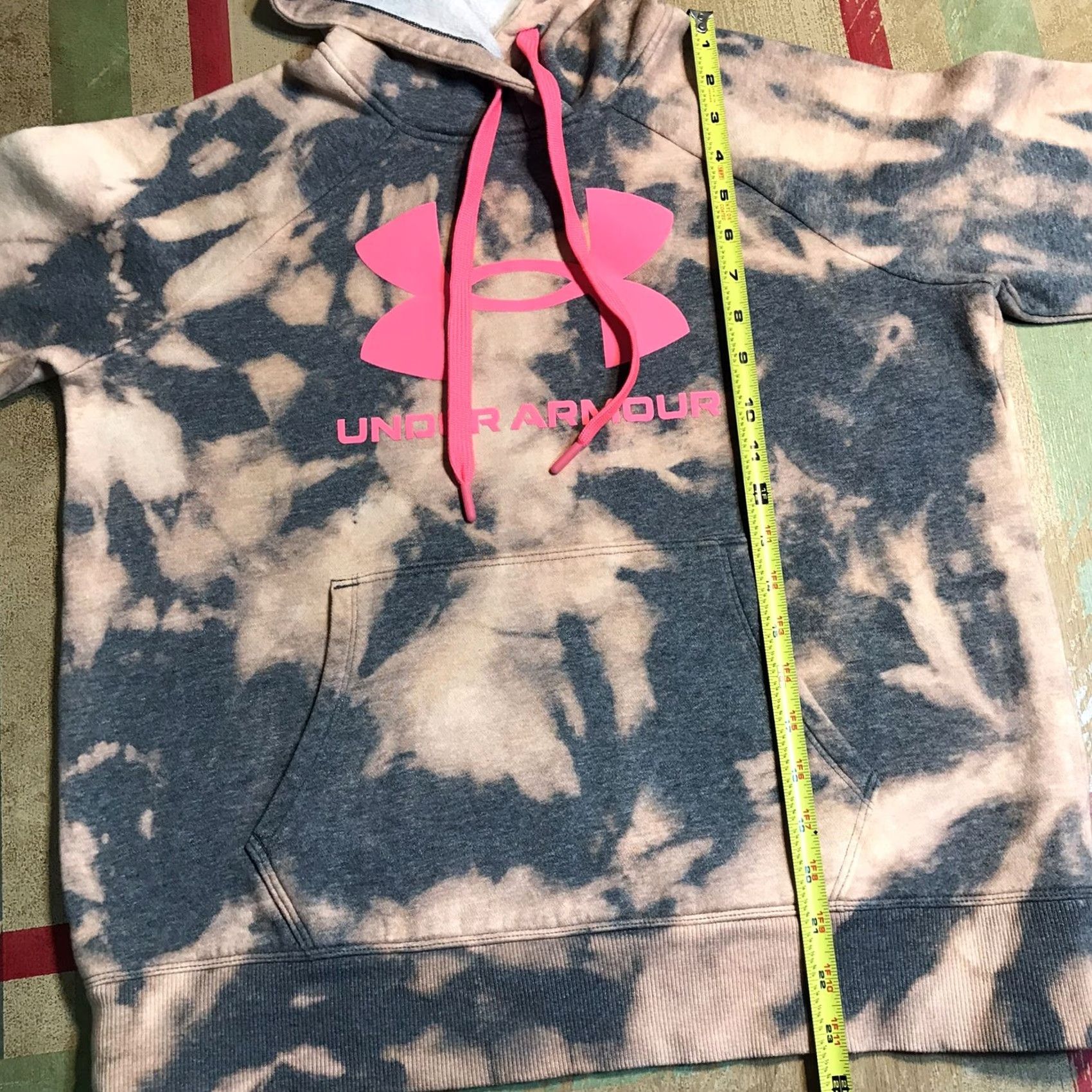 Under Armour Under Armour Womens Hoodie Pullover Tie Dye Acid Wash Gray Pink S Regular Tie Dye Logo Colorful Women’s Hoodie Size S / US 4 / IT 40 - 7 Thumbnail