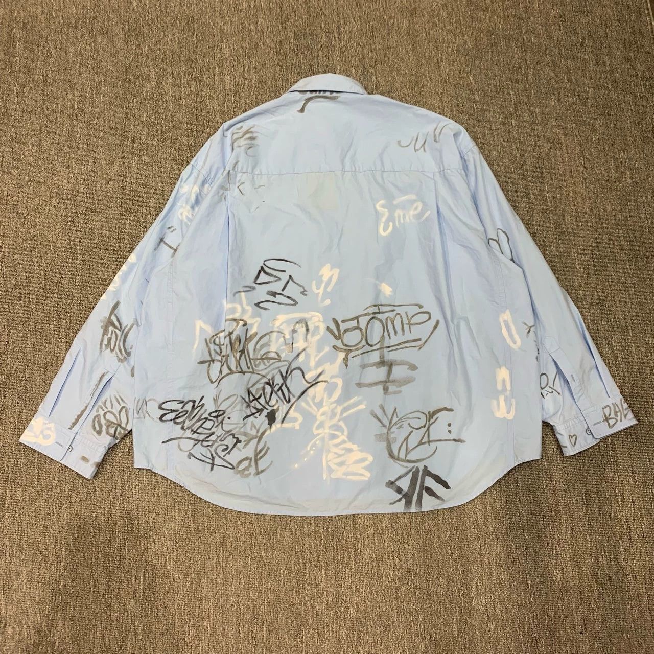 Balenciaga Balenciaga SS23 blue printed graffiti shirt jacket-2505 Size US M / EU 48-50 / 2 - 2 Thumbnail