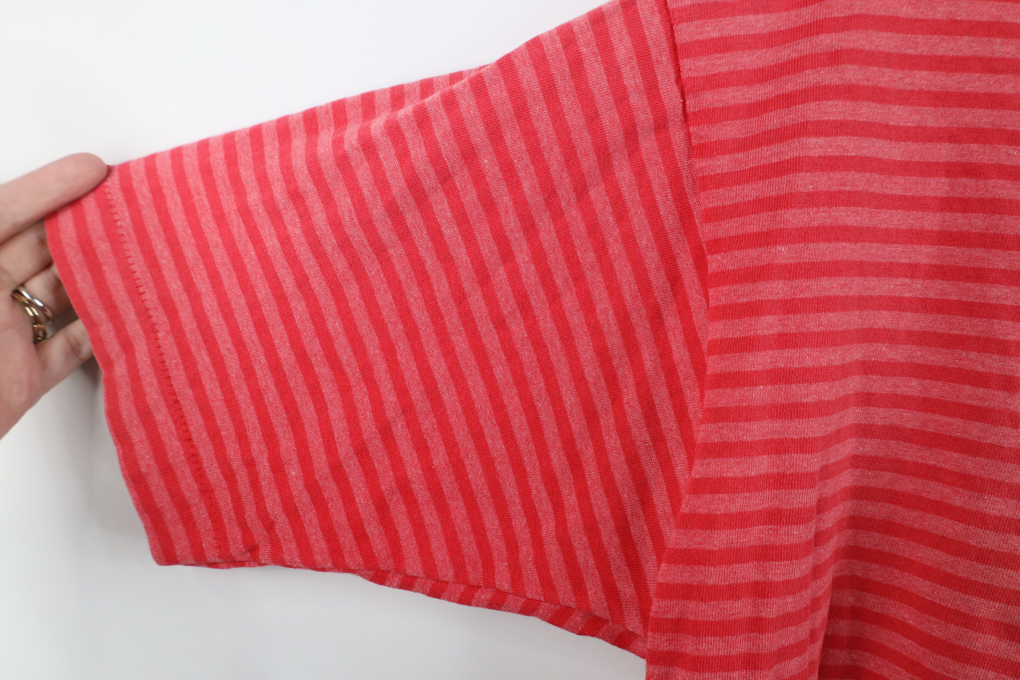 Vintage Vintage 90s Streetwear Striped Short Sleeve T-Shirt Red Pink Size US M / EU 48-50 / 2 - 8 Thumbnail