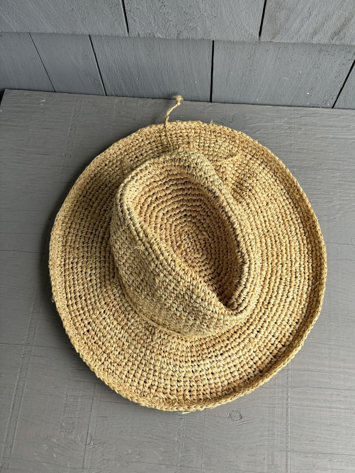 Japanese Brand × Vintage Vintage Straw Hat 1970s Pickaxe Explorer Floppy Brim 60s 50s Size ONE SIZE - 2 Thumbnail