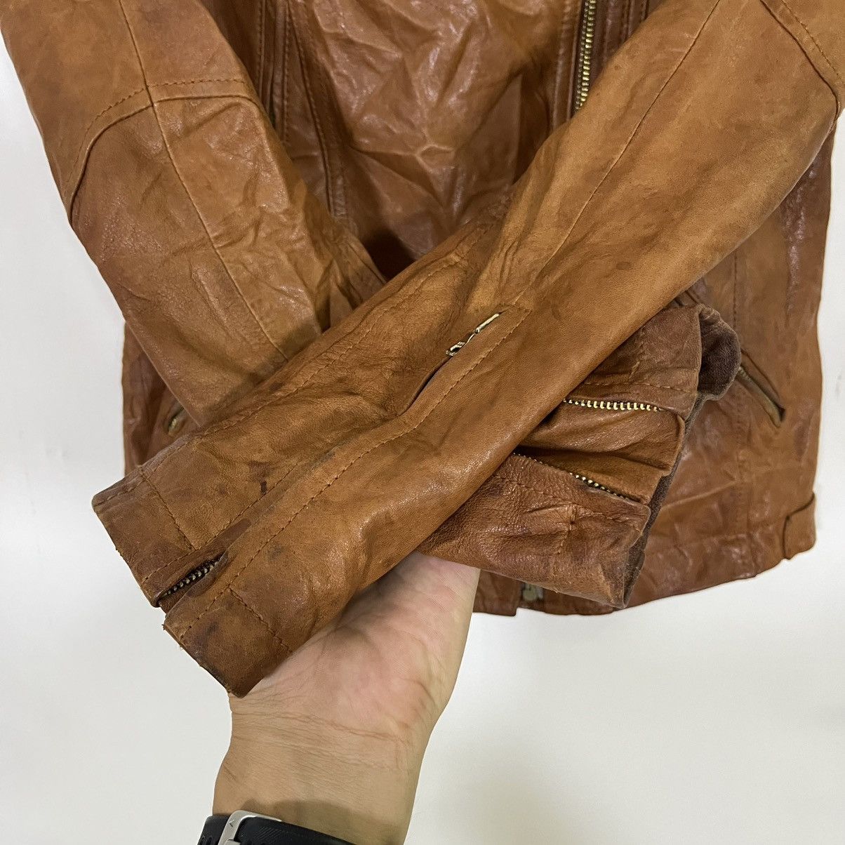 United Colors Of Benetton UNITED COLOUR OF BENETTON LEATHER JACKET Size US XS / EU 42 / 0 - 4 Thumbnail