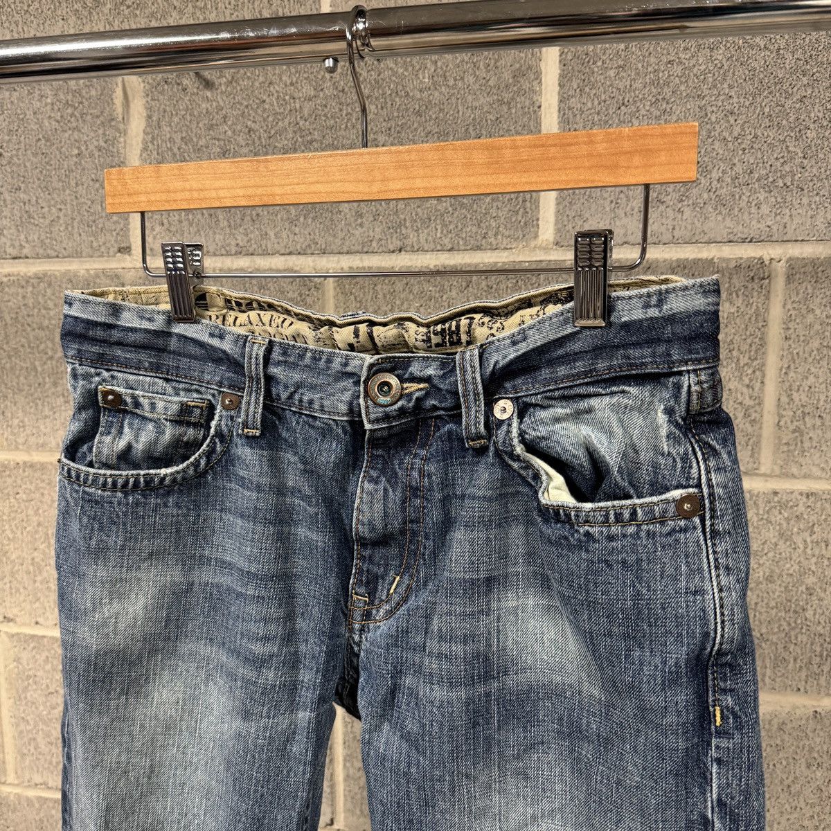 Vintage Y2K Baggy Embroidered Distressed Faded Jeans ERD Grunge Size US 30 / EU 46 - 4 Thumbnail