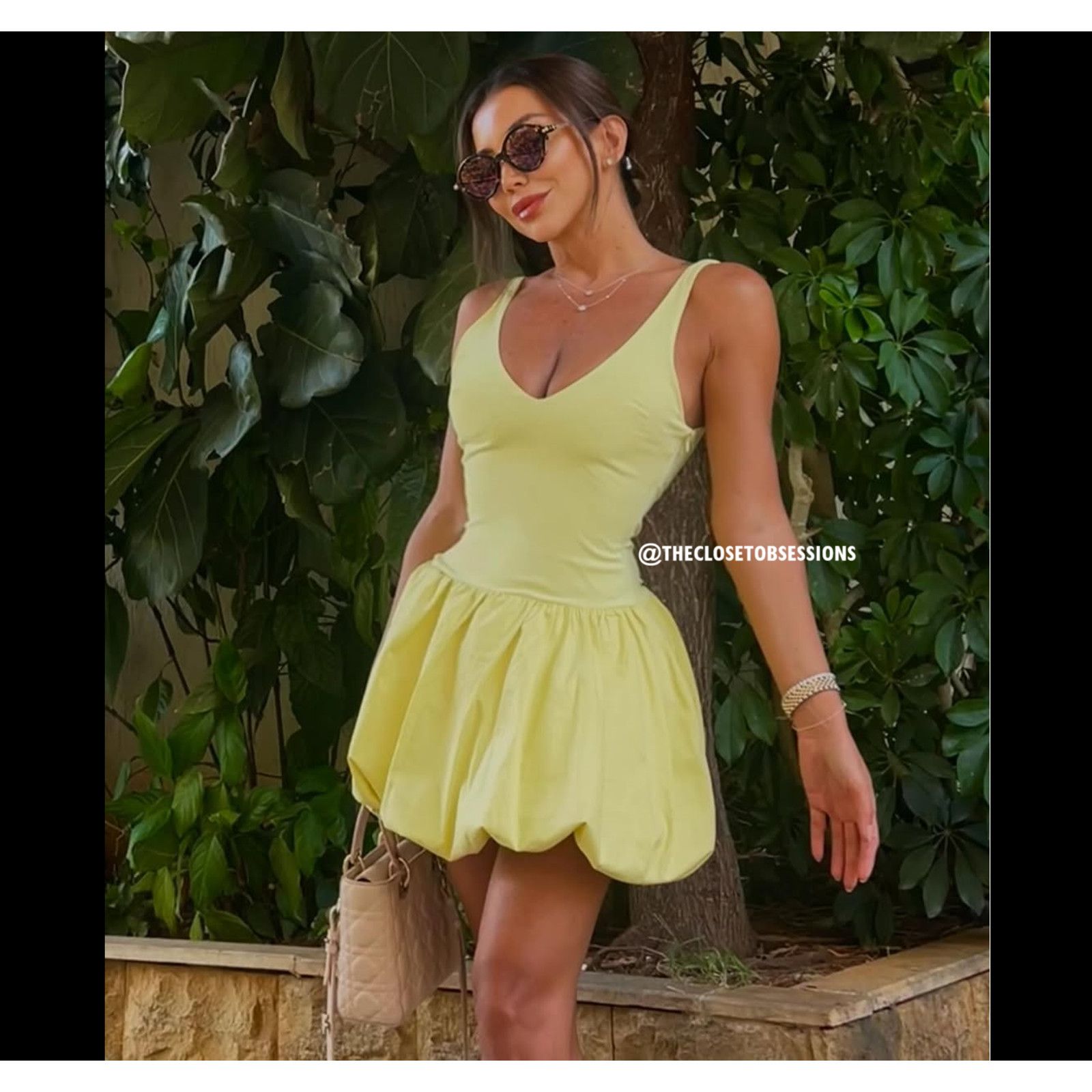 Zara ZARA women's Yellow V-Neck Mini Dress NWT | Grailed