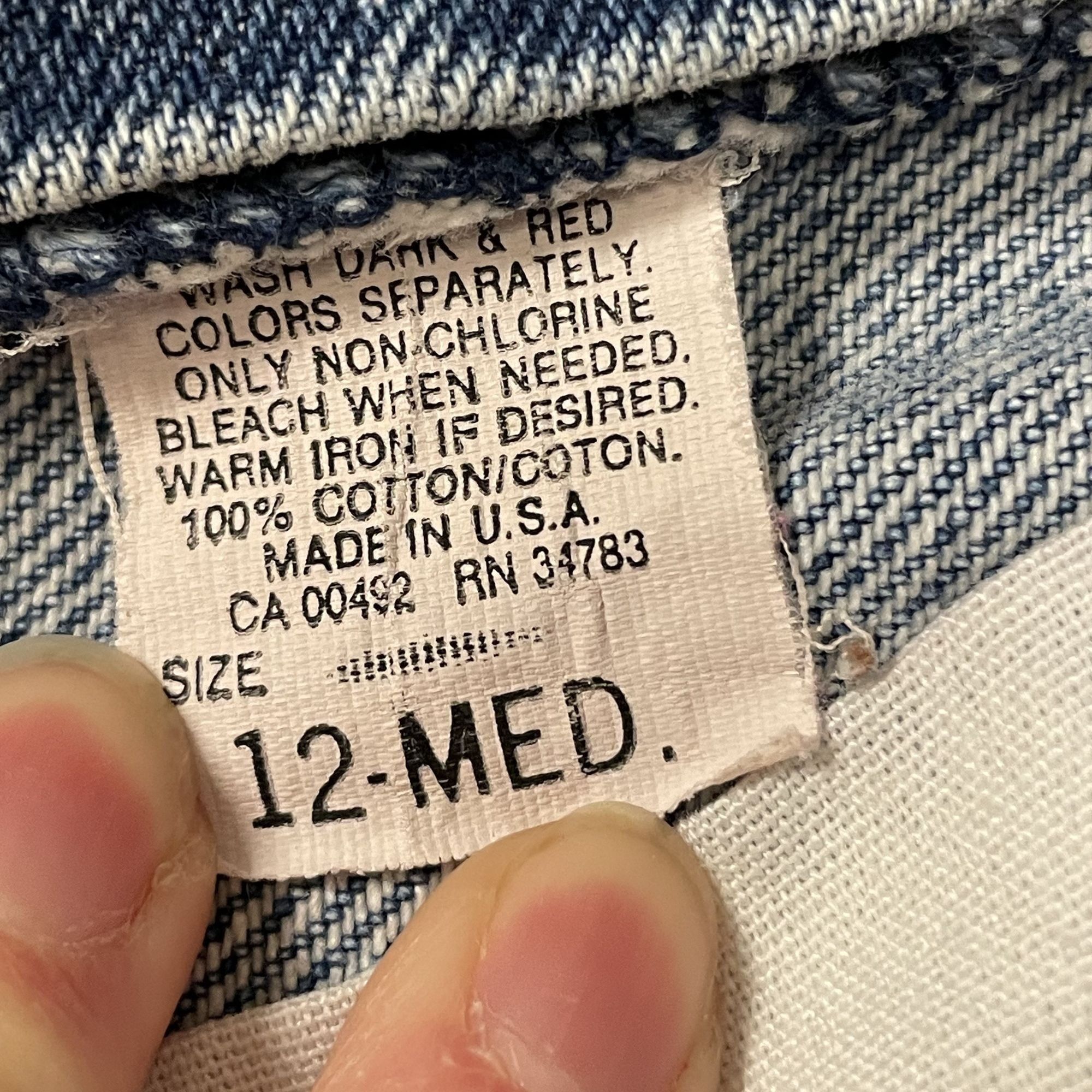 Lee Vtg DISTRESSED Blue Jeans Denim USA MOM HI Rise Jeans Size 34" / US 12 / IT 48 - 7 Thumbnail