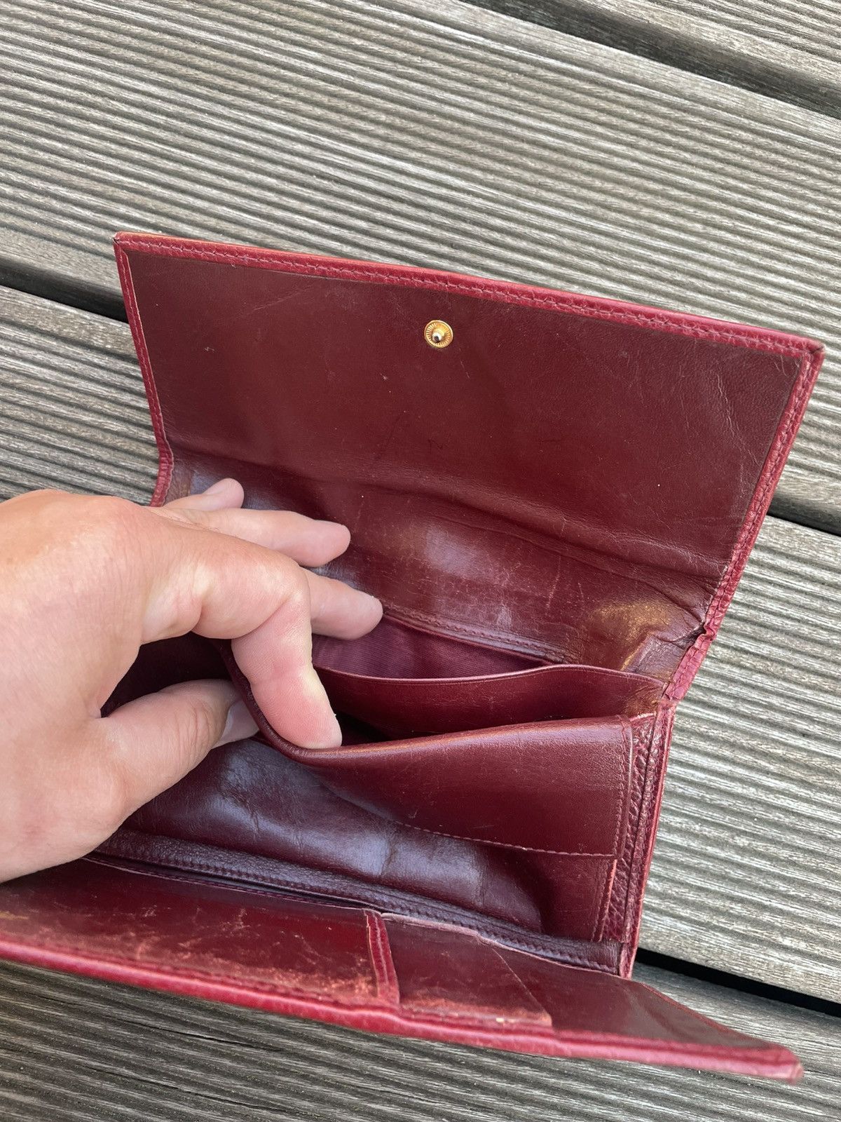 Cartier Vintage Cartier purse tri-fold wallet wine red Size ONE SIZE - 12 Thumbnail
