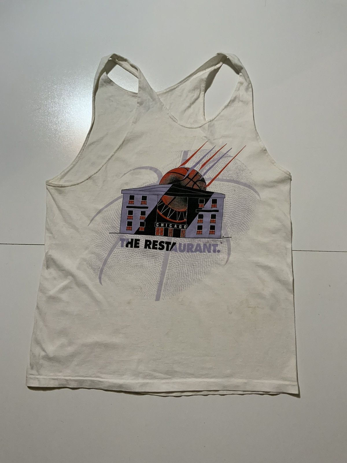 Jordan Brand × Vintage VTG 90s Michael Jordan Chicago The Restaurant Tank Top Shirt Size US L / EU 52-54 / 3 - 2 Thumbnail