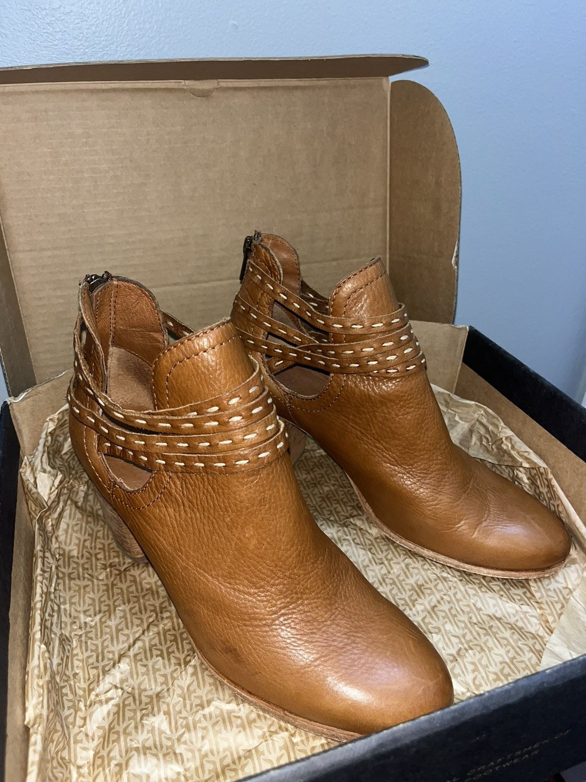Frye Womens Naomi Pickstitch Shootie Ankle Booties Size US 9.5 / IT 39.5 - 3 Thumbnail