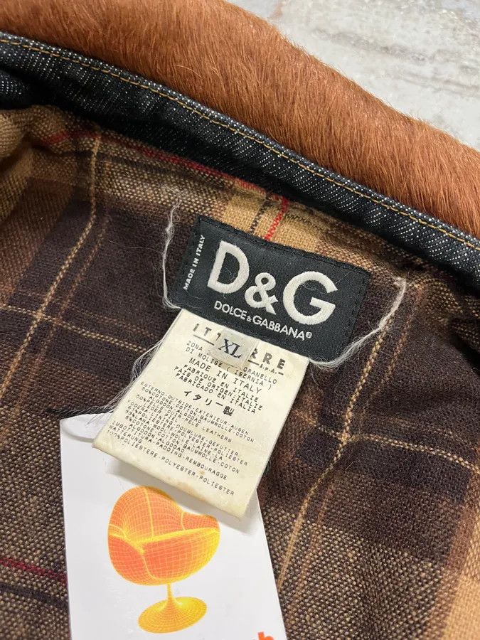 Dolce & Gabbana AW2005 Dolce & Gabbana Hybrid Blue Denim & Brown Pony Hair Jacket Size US M / EU 48-50 / 2 - 11 Thumbnail