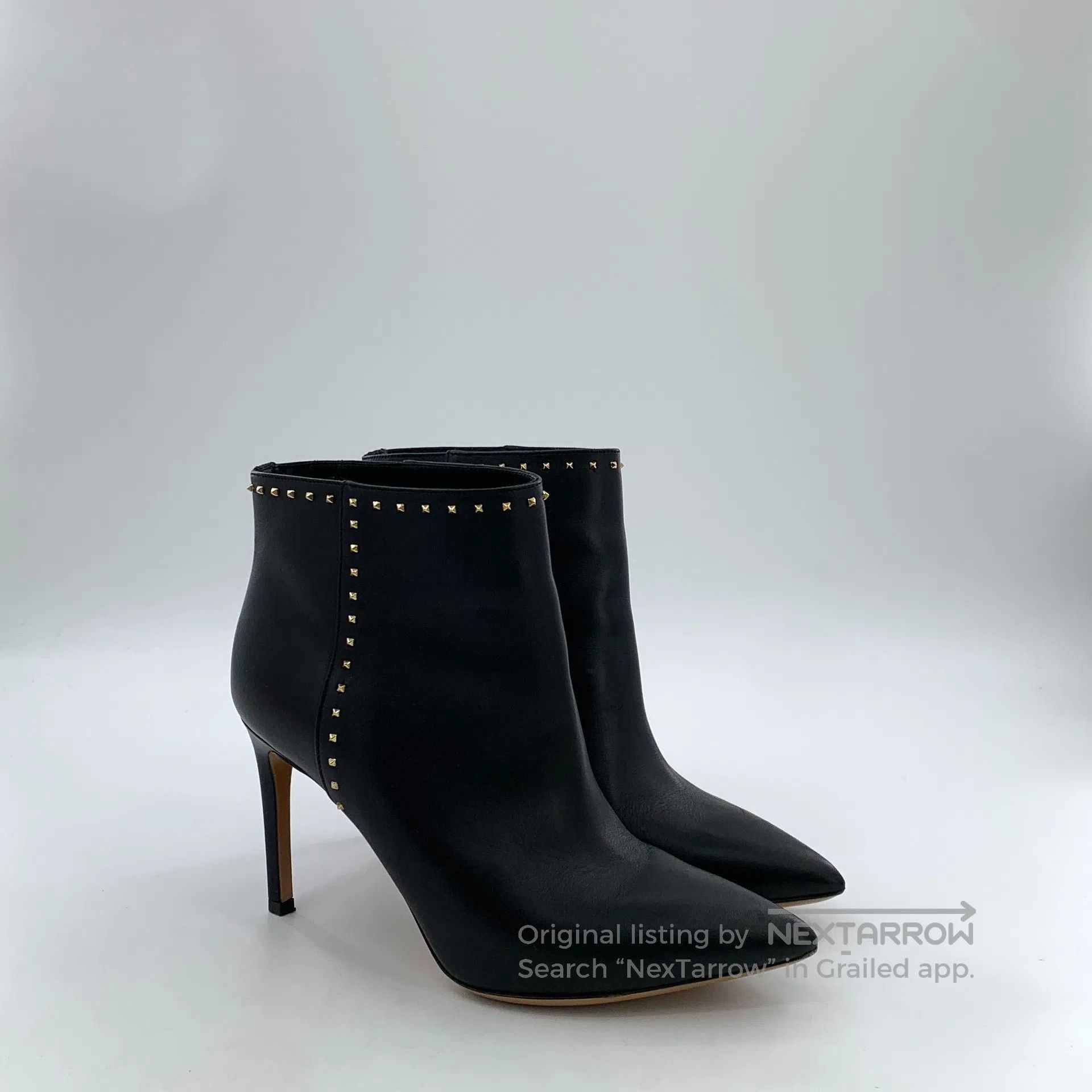 Valentino Valentino Black leather pointed toe rivet decoration fine Size US 6 / IT 36 - 2 Thumbnail