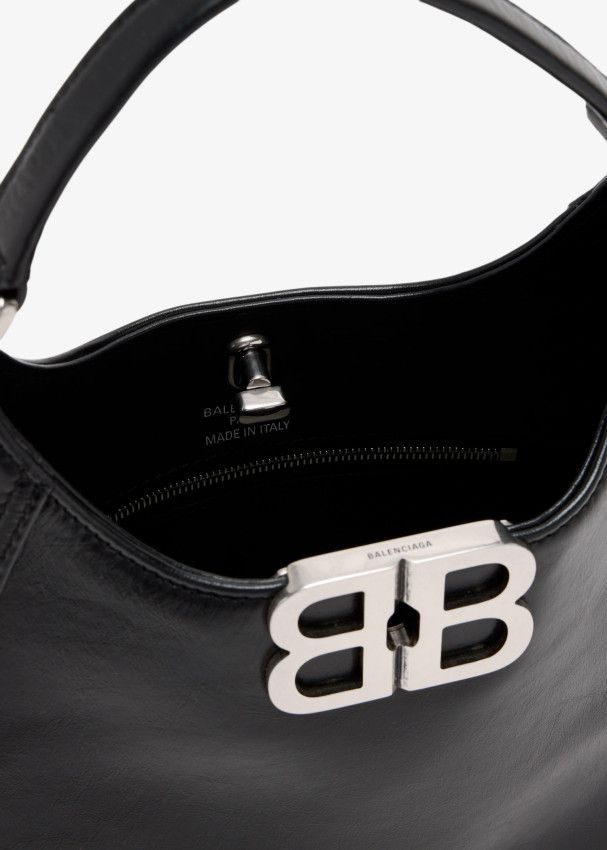 Balenciaga o1mt1gz0325 Size: OS / BB Soft Small Hobo Bag in Black Size ONE SIZE - 4 Thumbnail