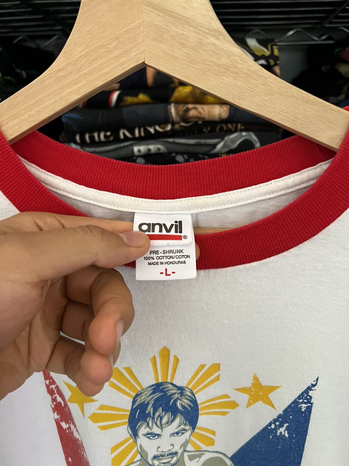 Anvil 2000s Manny Pacman Pacquiao Boxing Ringer Tee Size US L / EU 52-54 / 3 - 4 Thumbnail