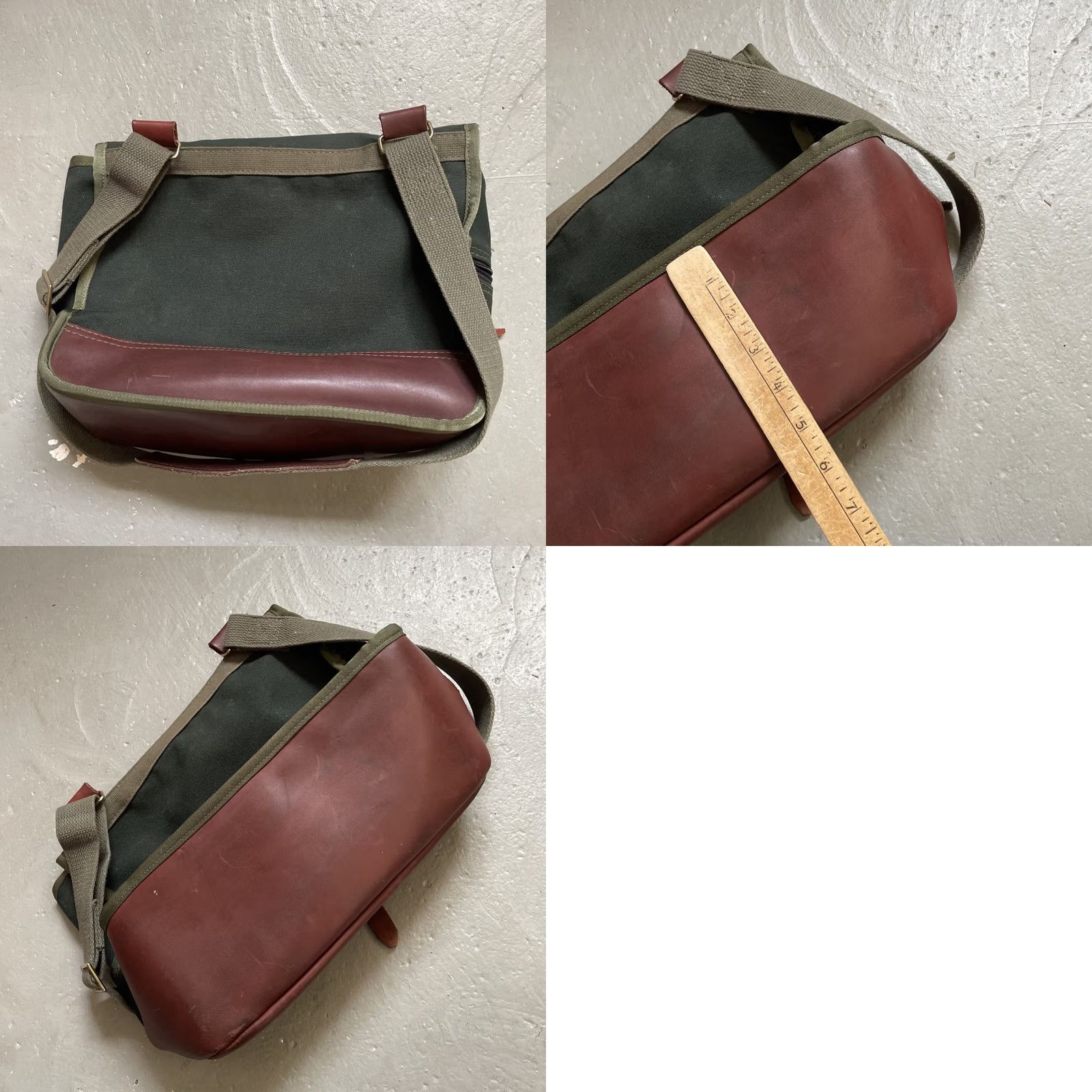 Vintage VINTAGE Canvas Back Dry Goods Co. Leather Satchel Messenger Style Bag Men NWOT? Size ONE SIZE - 8 Thumbnail