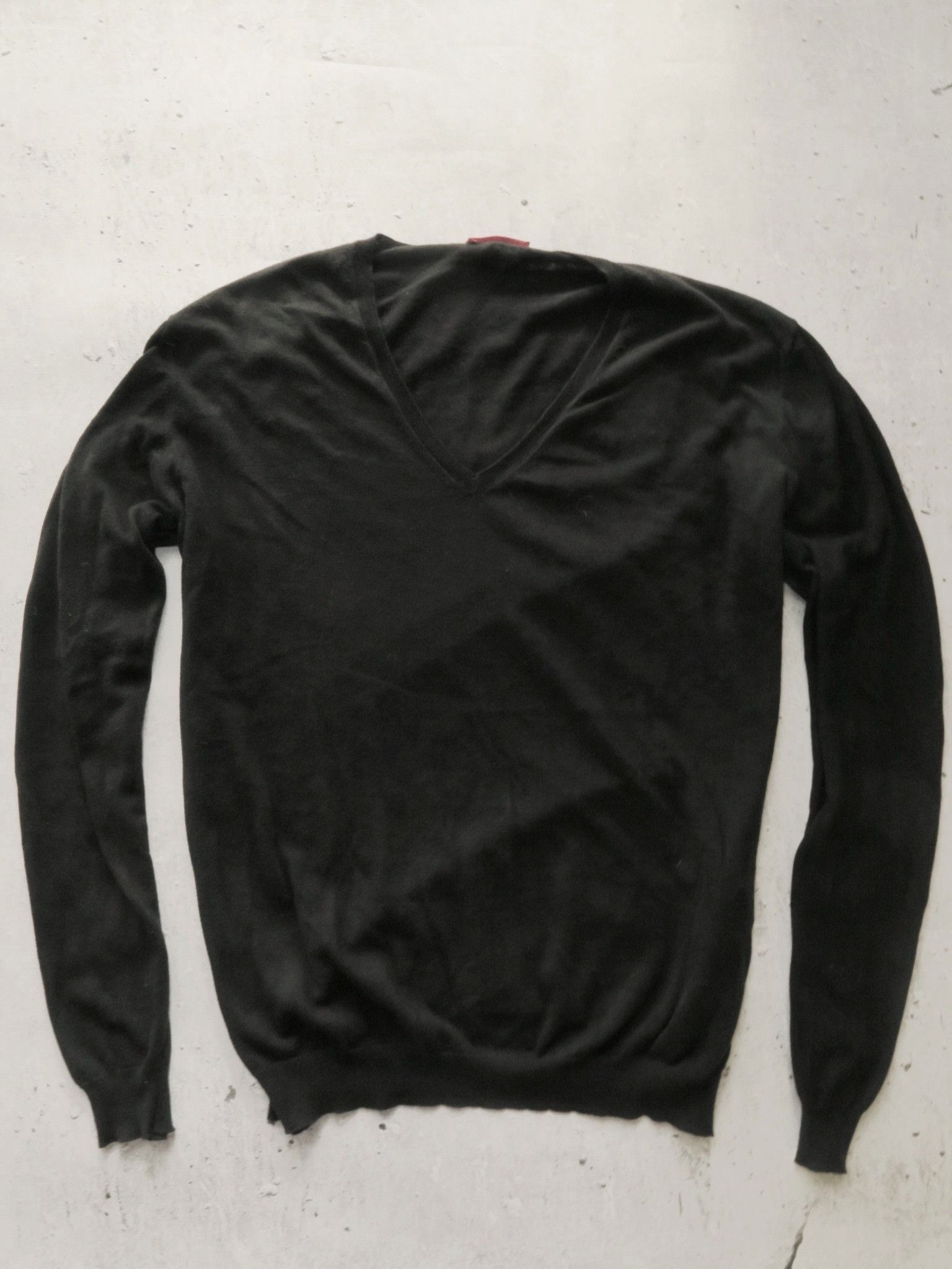 image of Prada V Neck Sweater 54 in Black, Men's (Size Large)