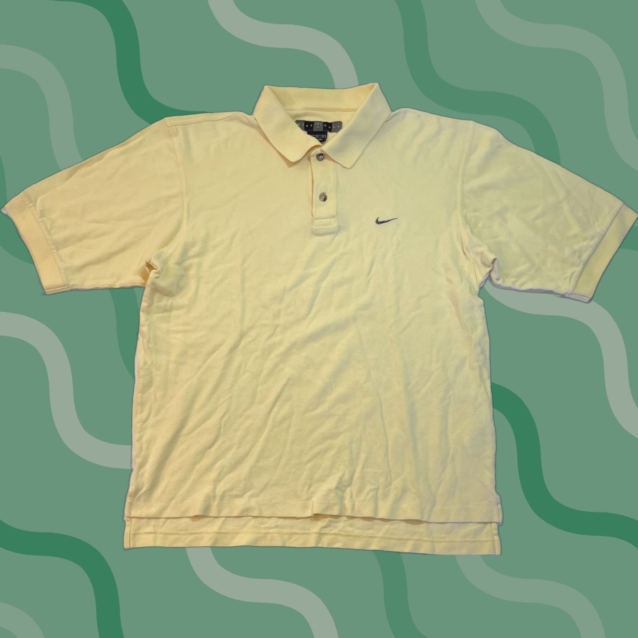 Nike VINTAGE Nike Golf Polo Shirt Mens Polo Sz M Yellow Black Swoosh Dri-Fit Nike Golf Logo Sports Golf Mens Size US M / EU 48-50 / 2 - 1 Thumbnail