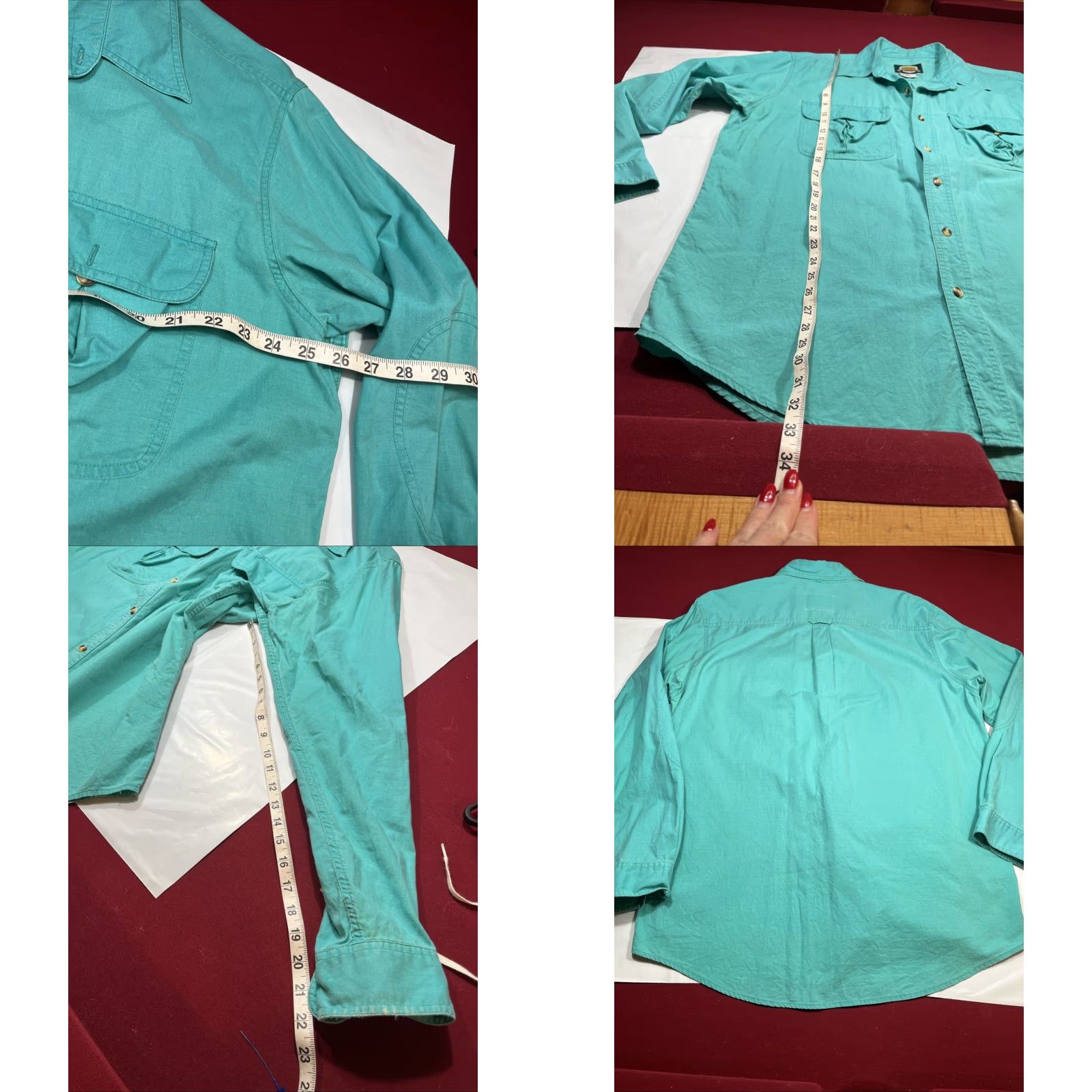 Vintage VINTAGE Cabela’s Aqua BLUE Shirt XL MEN Cotton Long Sleeve Cargo Pockets Button-Up Work Shirt Grunge 90s Dad Western Casual Men Size US XL / EU 56 / 4 - 9 Thumbnail