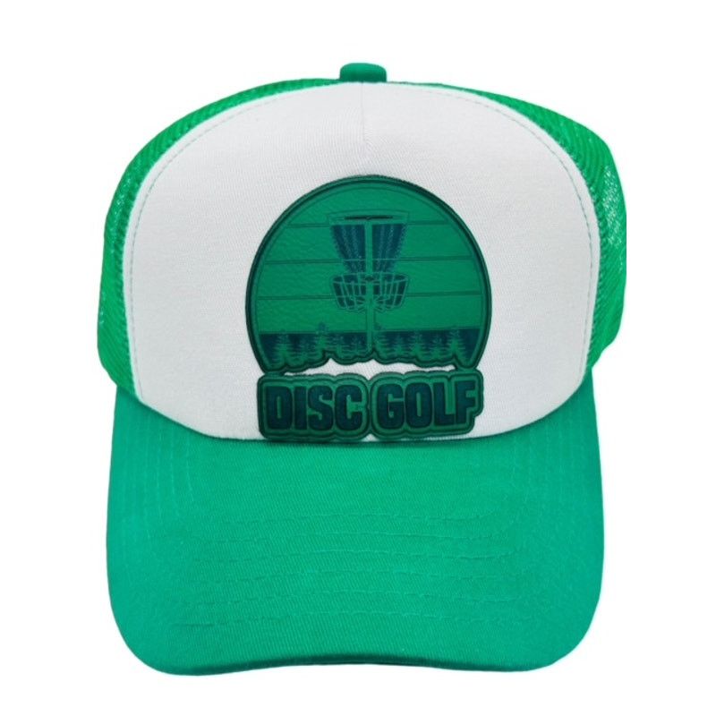 The Unbranded Brand Disc Golf Leather Patch Hat Trucker Hat Engraved Basket Size ONE SIZE - 7 Thumbnail