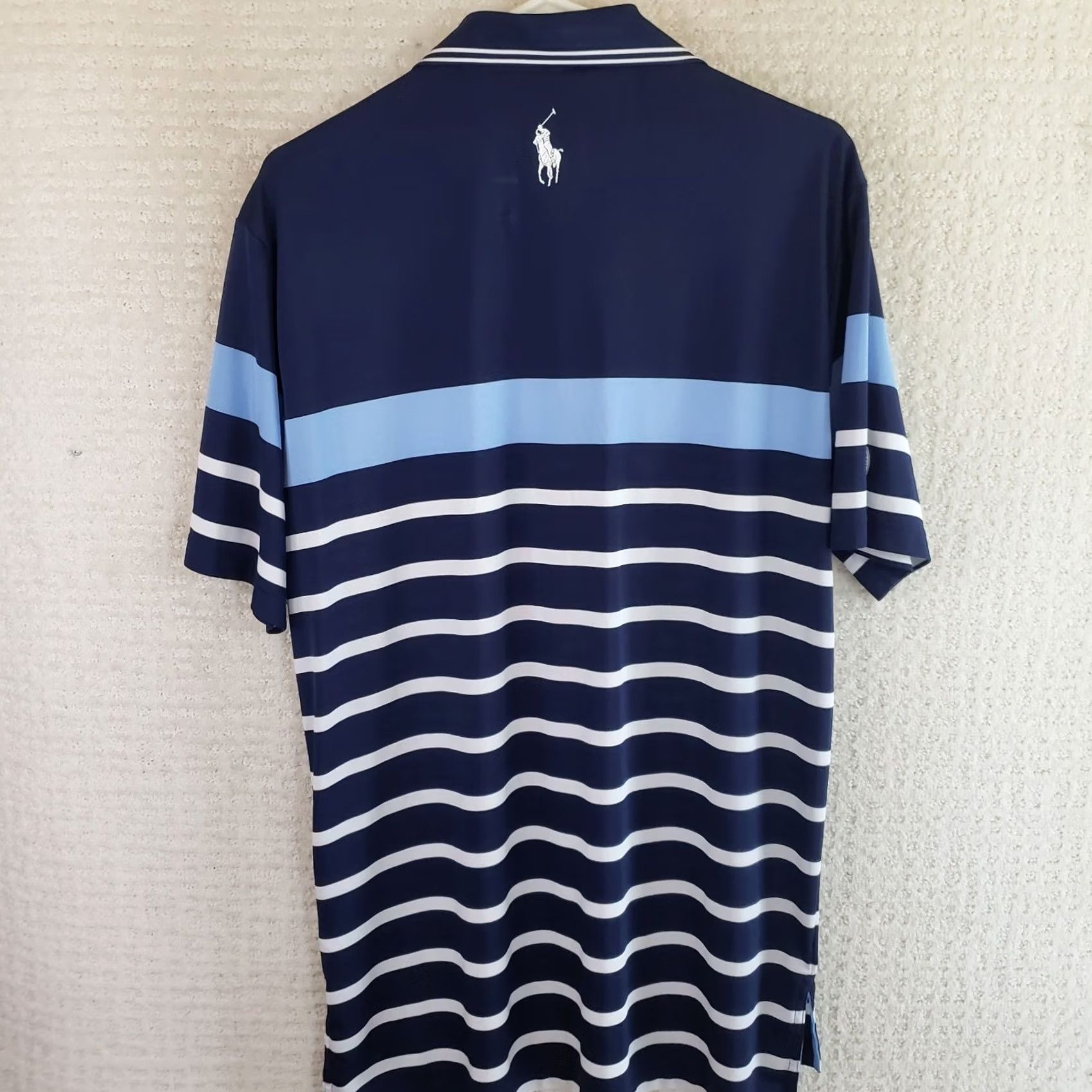Polo Ralph Lauren VINTAGE Polo Ralph Lauren Shirt Mens LBlue Stripe Performance PGA Championship Logo Size US L / EU 52-54 / 3 - 7 Thumbnail
