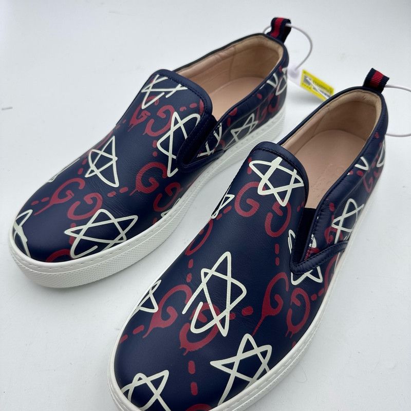 Gucci Gucci Printed Leather Slip-On Sneakers for Men - Size US 11 / EU 44 - 1 Thumbnail