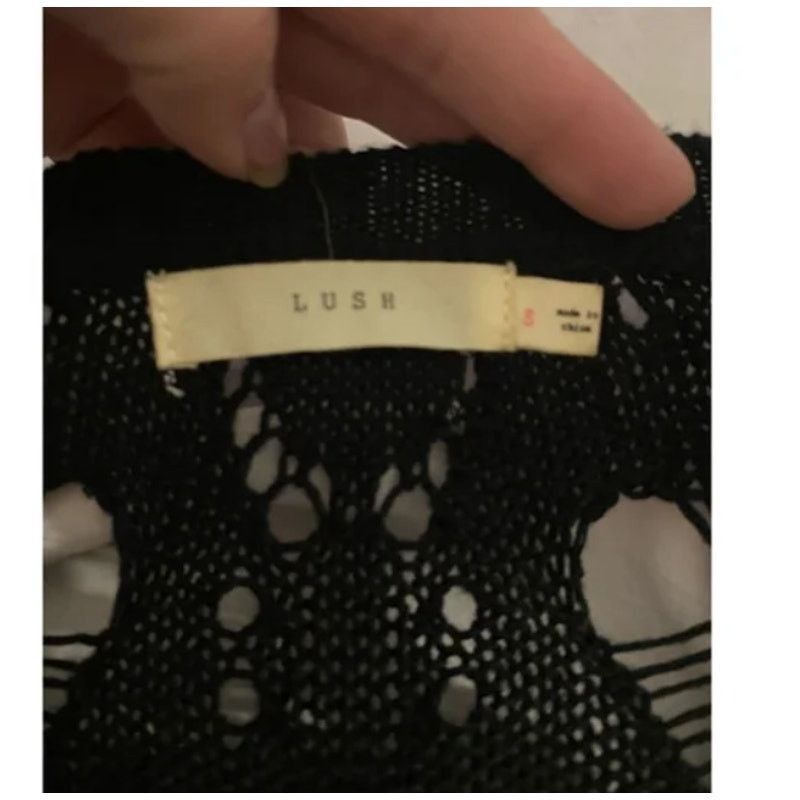 Other Boho Gothic Punk Open Knit Crochet Cold Shoulder Top Lush S Size S / US 4 / IT 40 - 4 Thumbnail